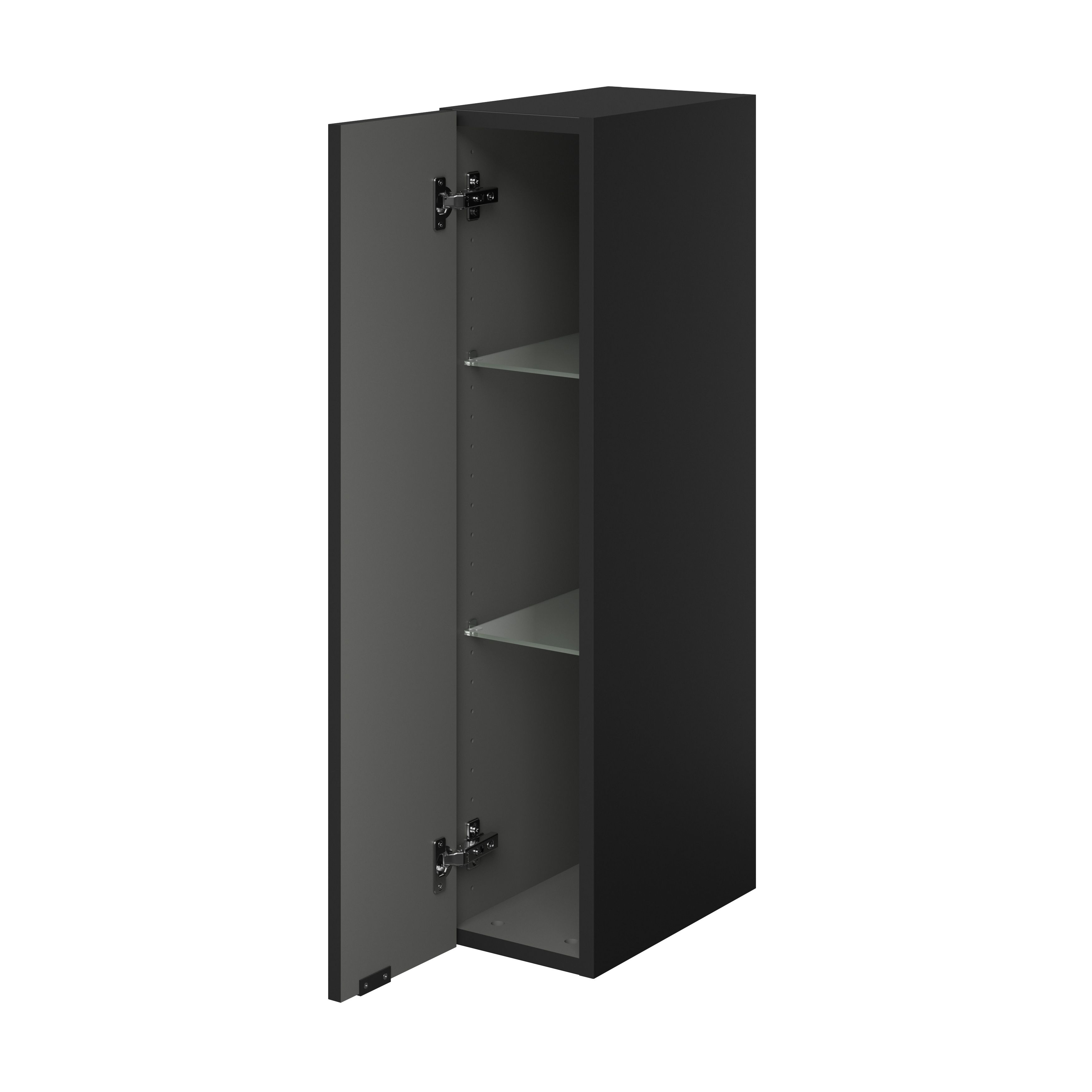 GoodHome Imandra Matt Black Single Deep Wall cabinet (W)200mm (H)900mm