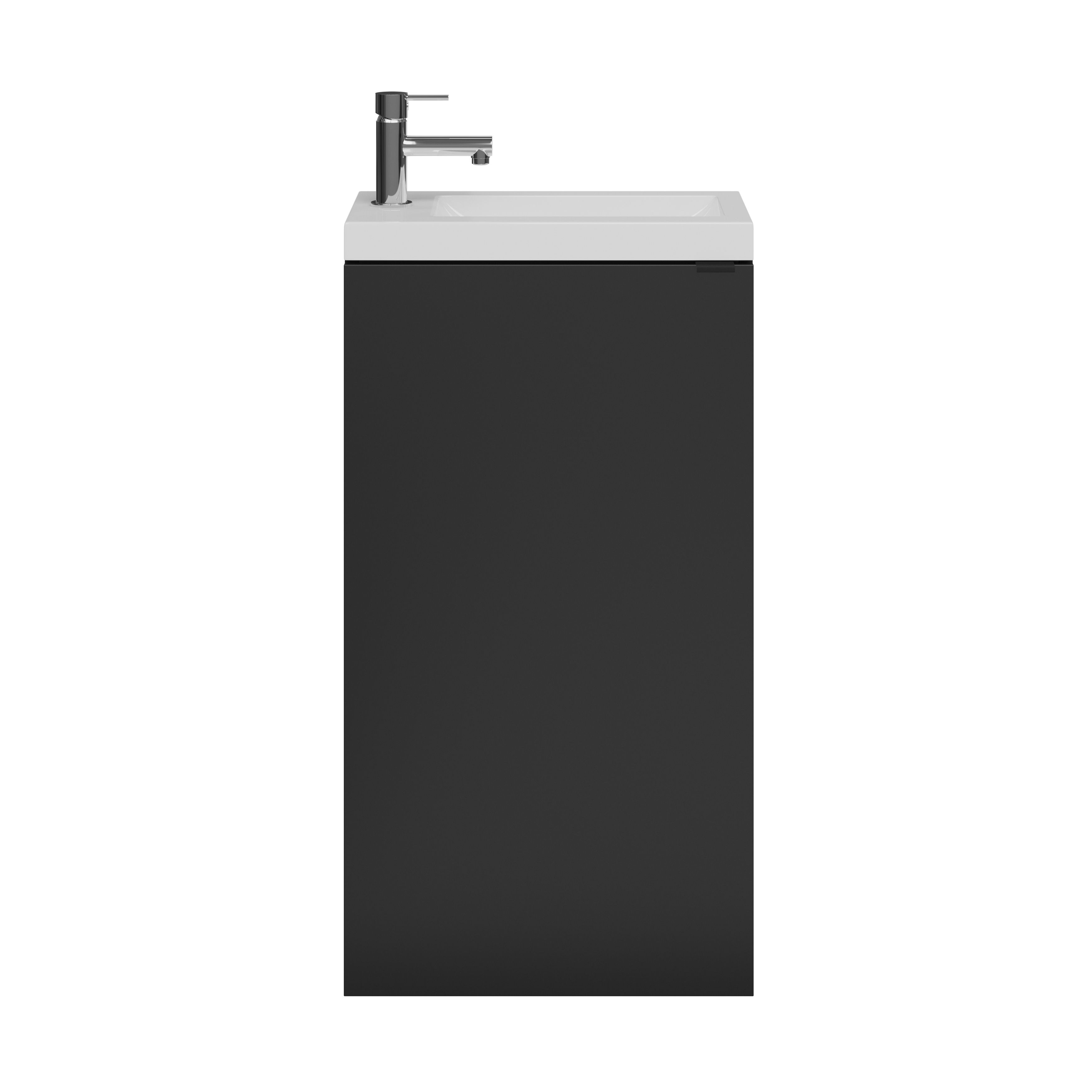 GoodHome Imandra Matt Black Single Freestanding Bathroom Cloakroom unit (H)79cm (W)44cm