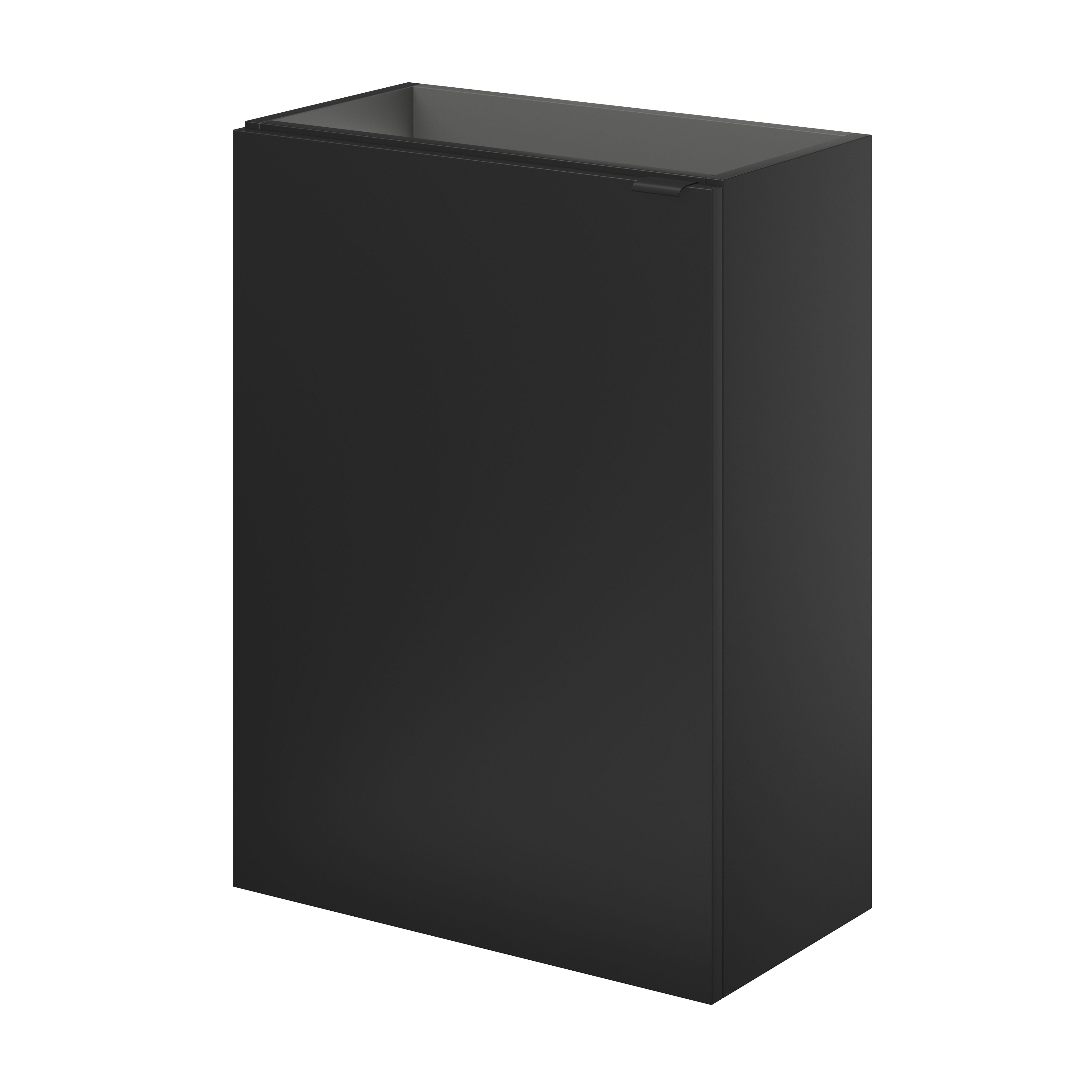 GoodHome Imandra Matt Black Single Wall-mounted Bathroom Cloakroom unit (H)55cm (W)44cm