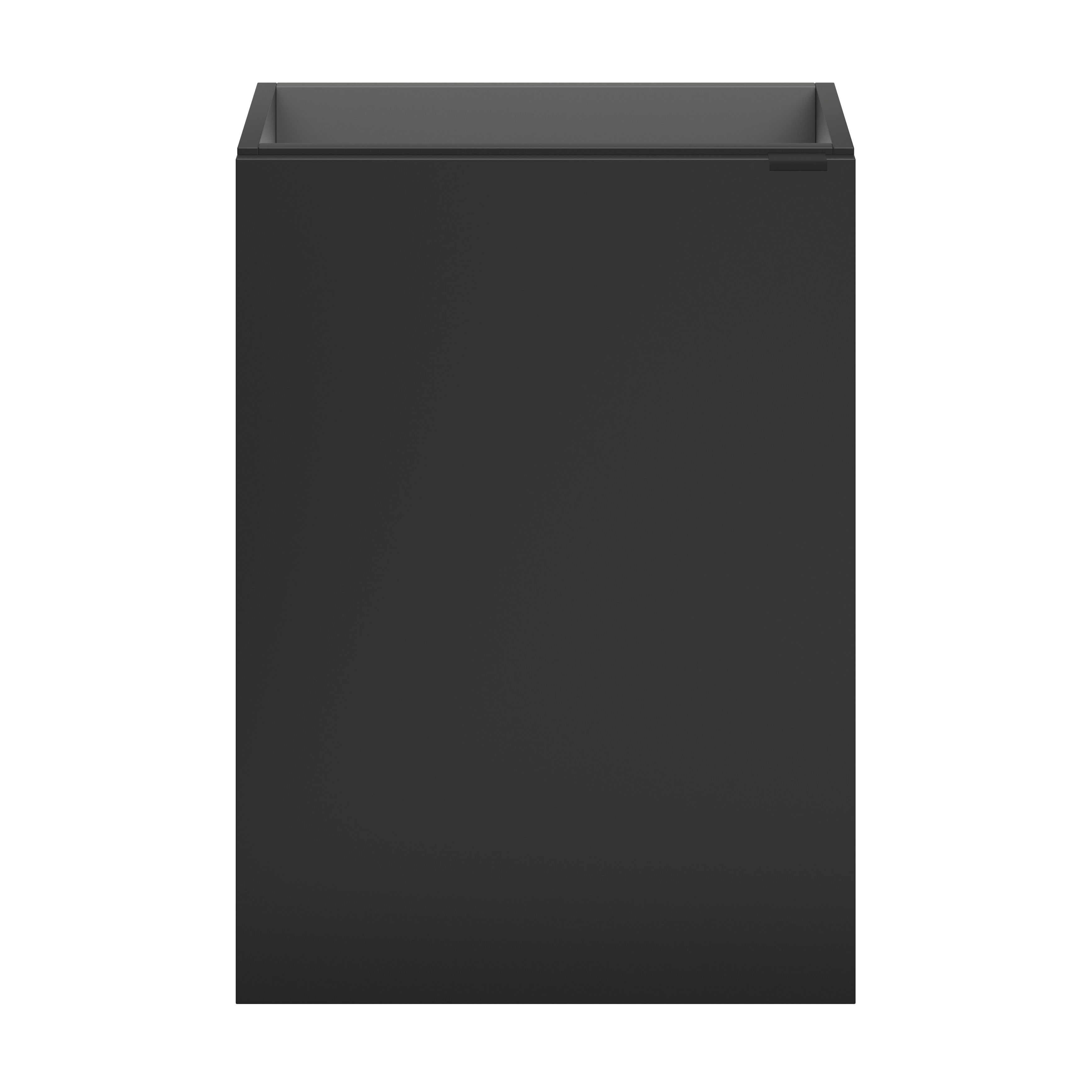 GoodHome Imandra Matt Black Single Wall-mounted Bathroom Cloakroom unit (H)55cm (W)44cm