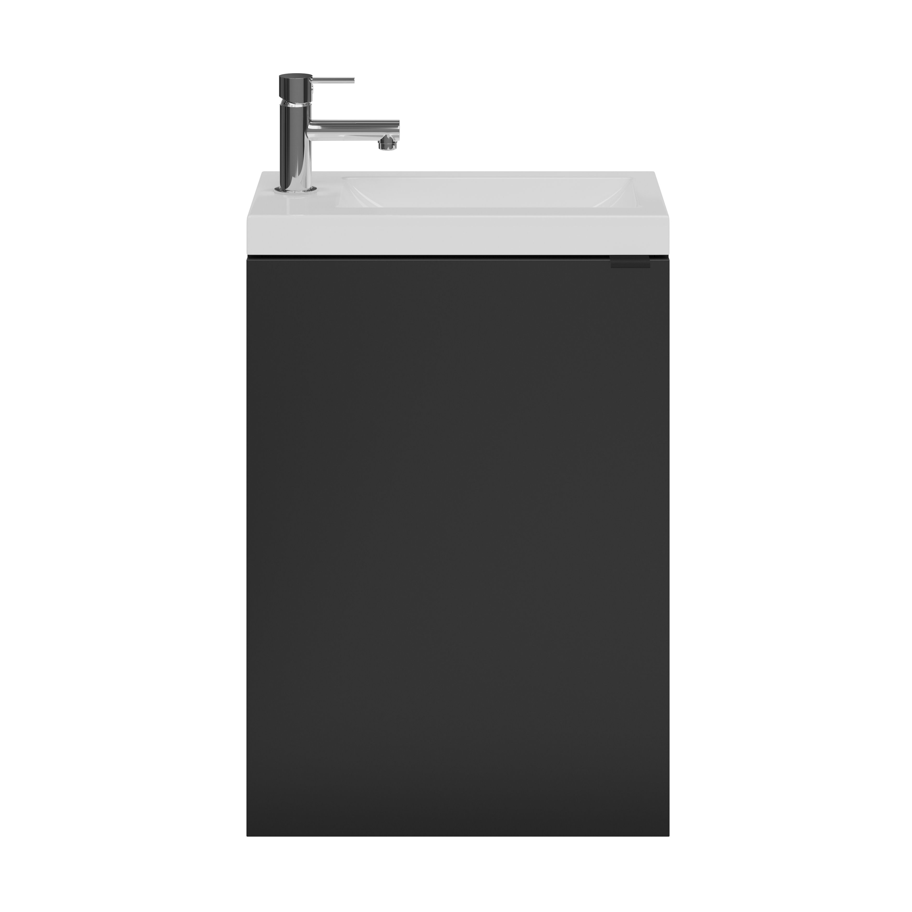 GoodHome Imandra Matt Black Single Wall-mounted Bathroom Cloakroom unit (H)55cm (W)44cm
