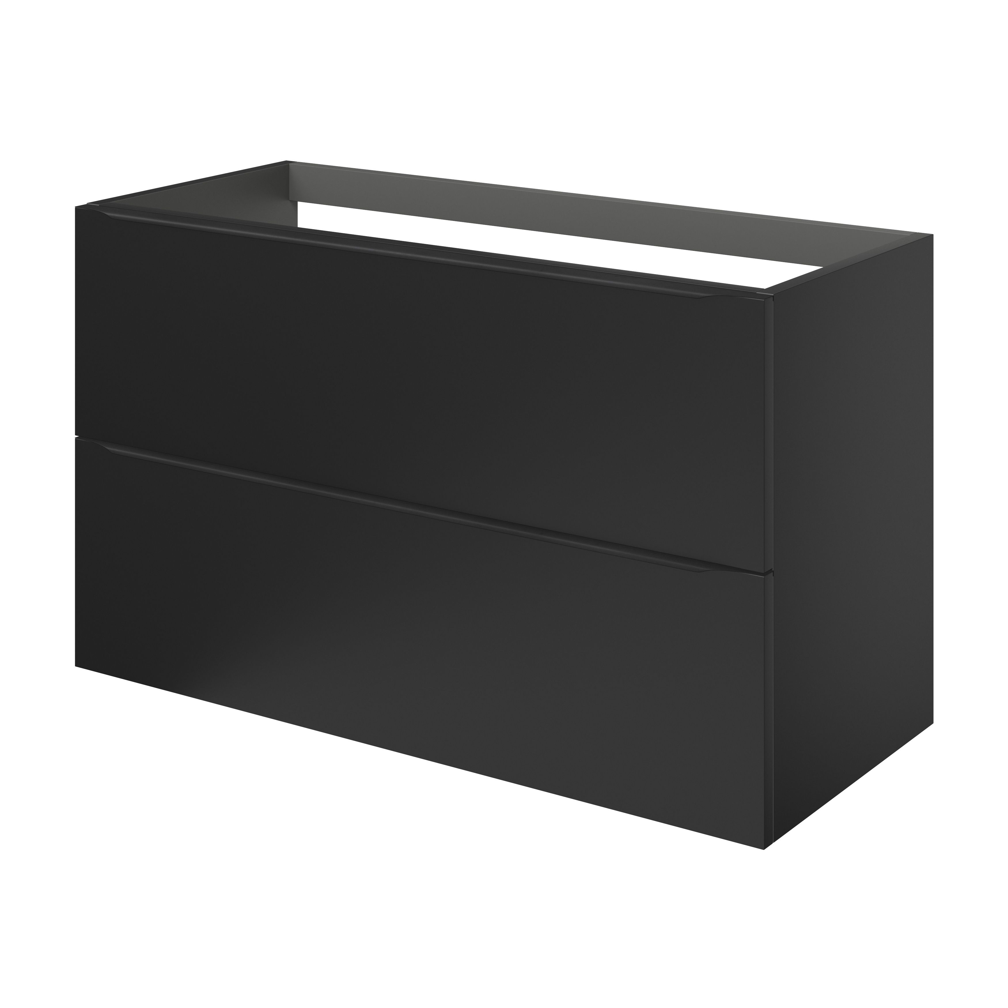 GoodHome Imandra Matt Black Wall-mounted Bathroom Cabinet (H)60cm (W)100cm
