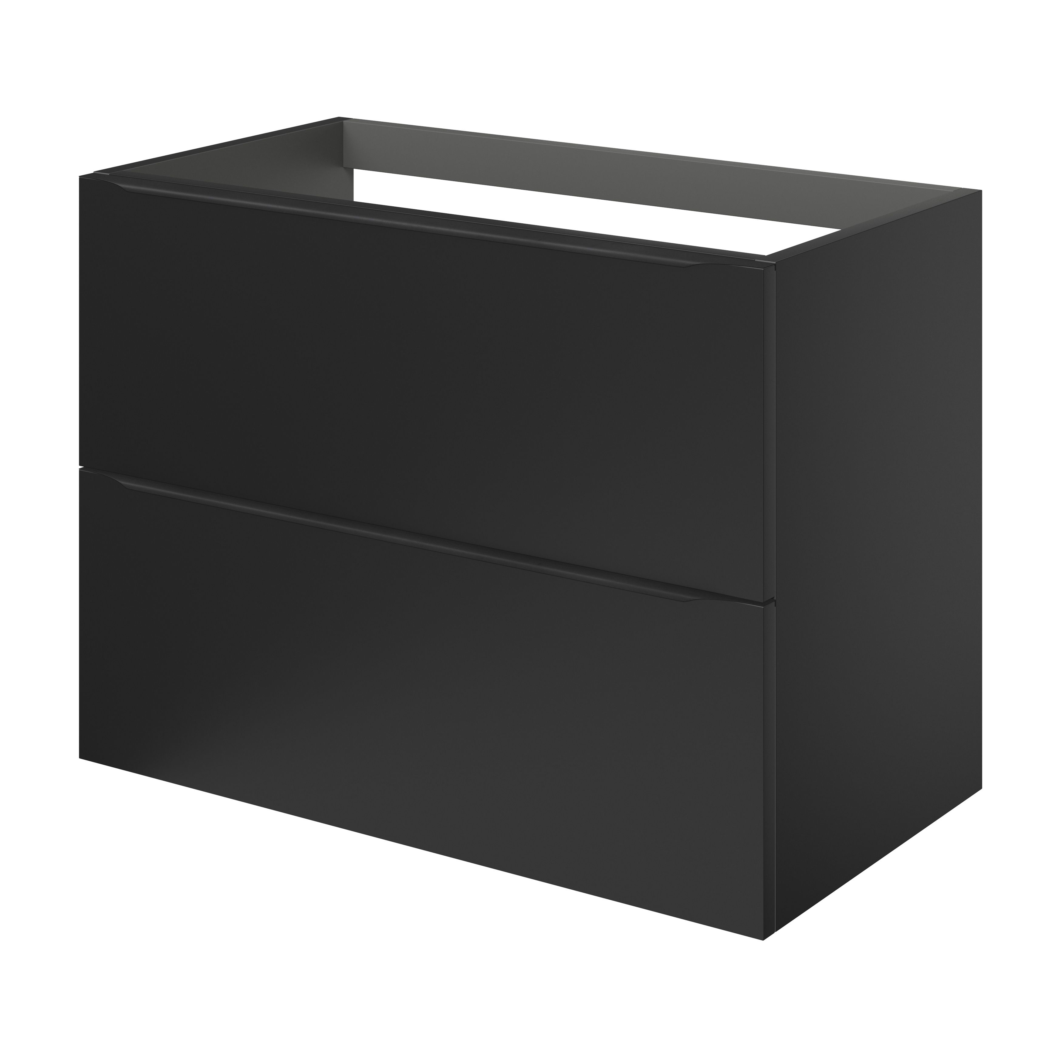 GoodHome Imandra Matt Black Wall-mounted Bathroom Cabinet (H)60cm (W)80cm