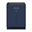 GoodHome Imandra Matt Blue Double Bathroom Cabinet (H)82cm (W)60cm