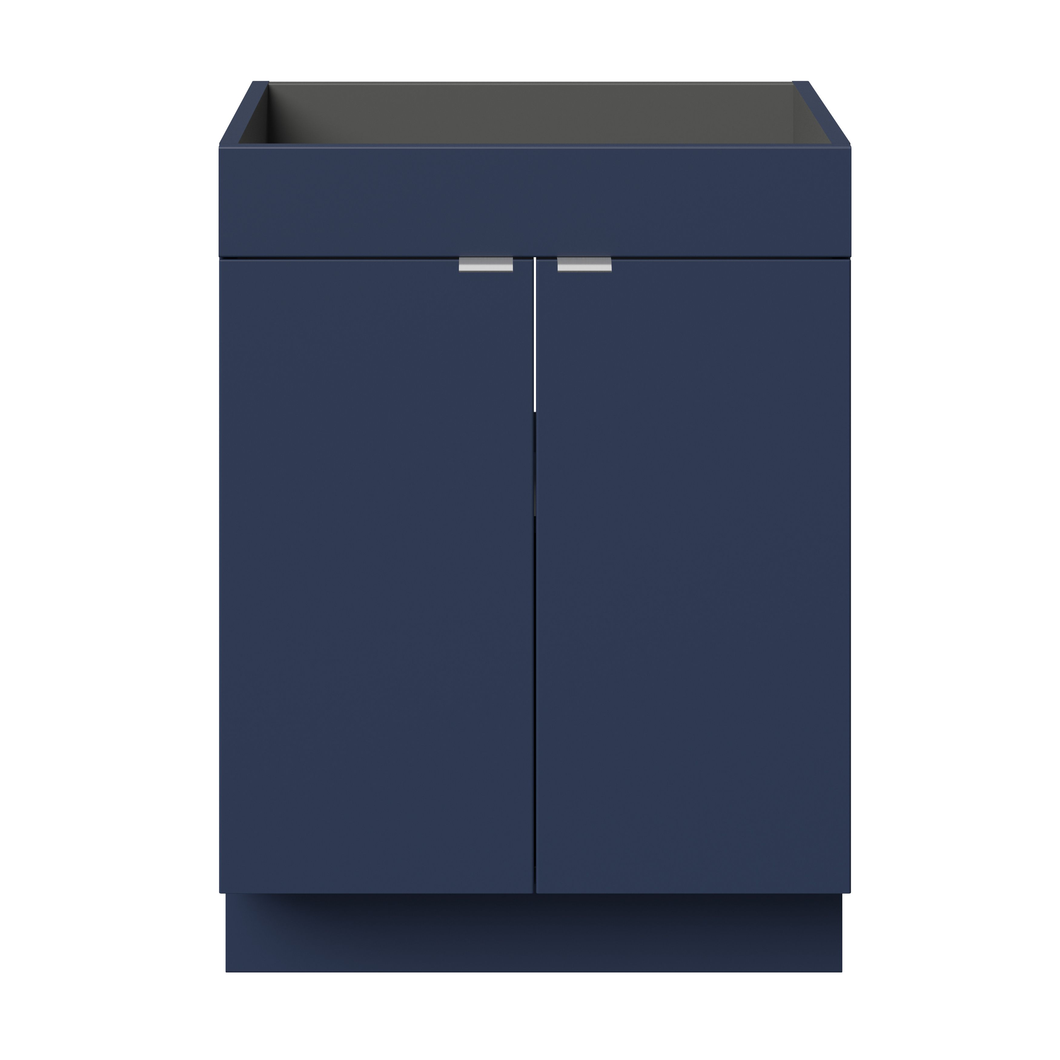 GoodHome Imandra Matt Blue Double Bathroom Cabinet (H)82cm (W)60cm