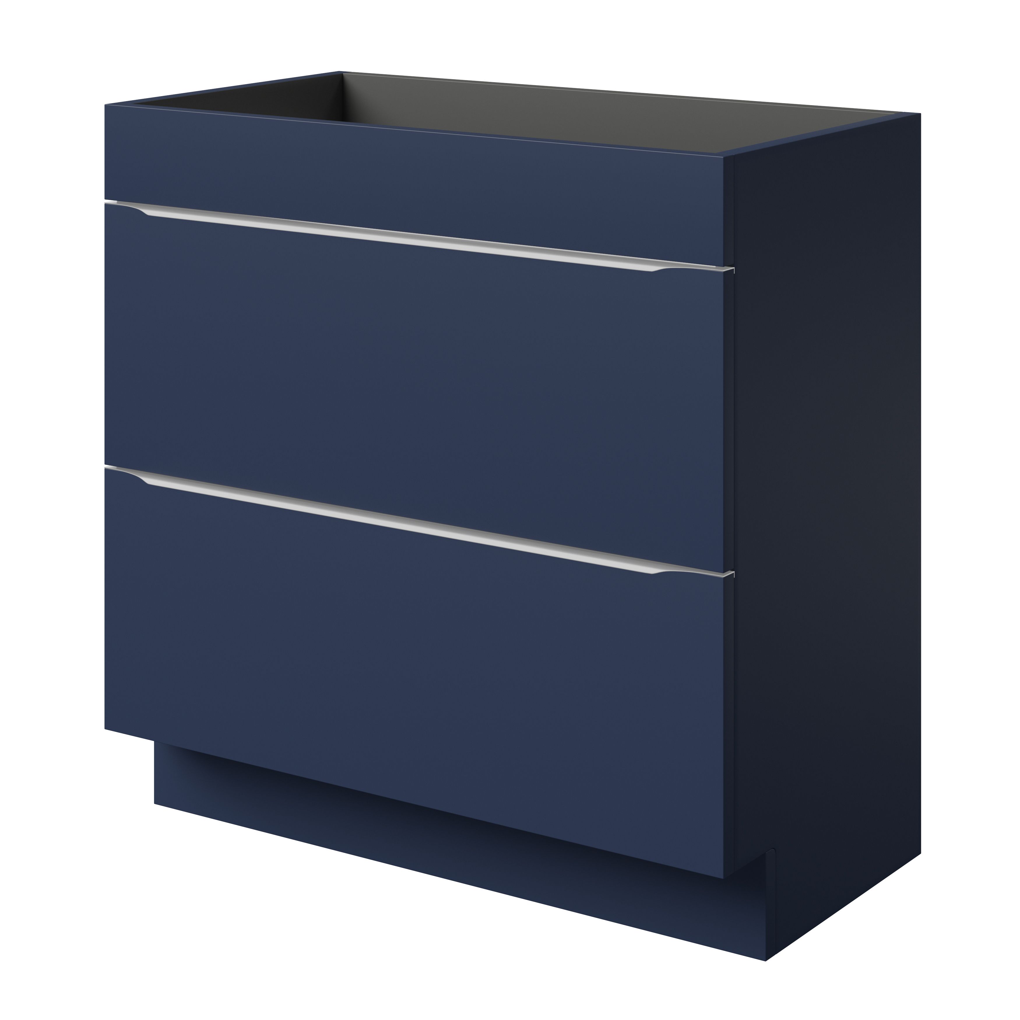 GoodHome Imandra Matt Blue Freestanding Bathroom Cabinet (H)82cm (W)80cm