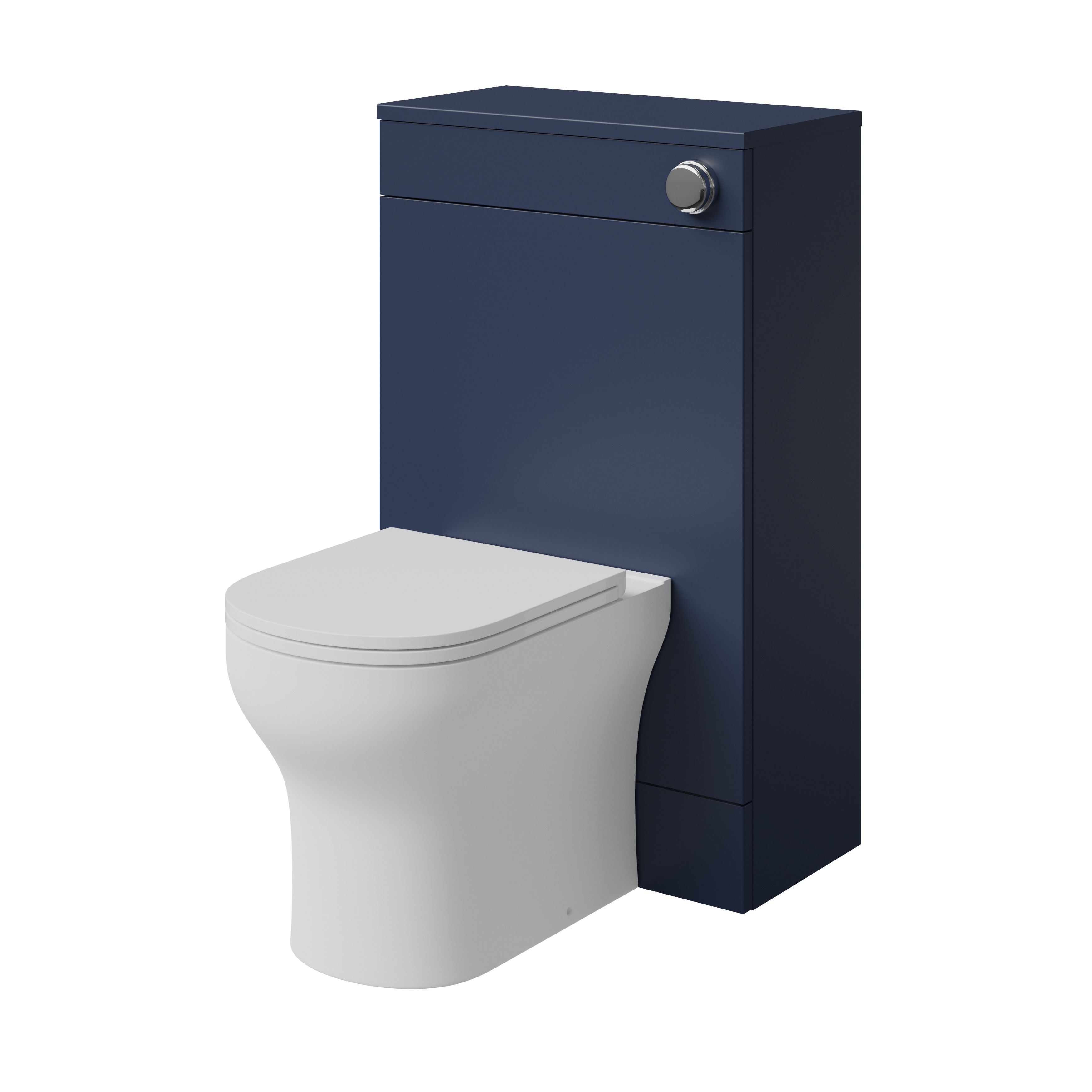 GoodHome Imandra Matt Blue Freestanding Toilet Cabinet (W)500mm (H)840mm