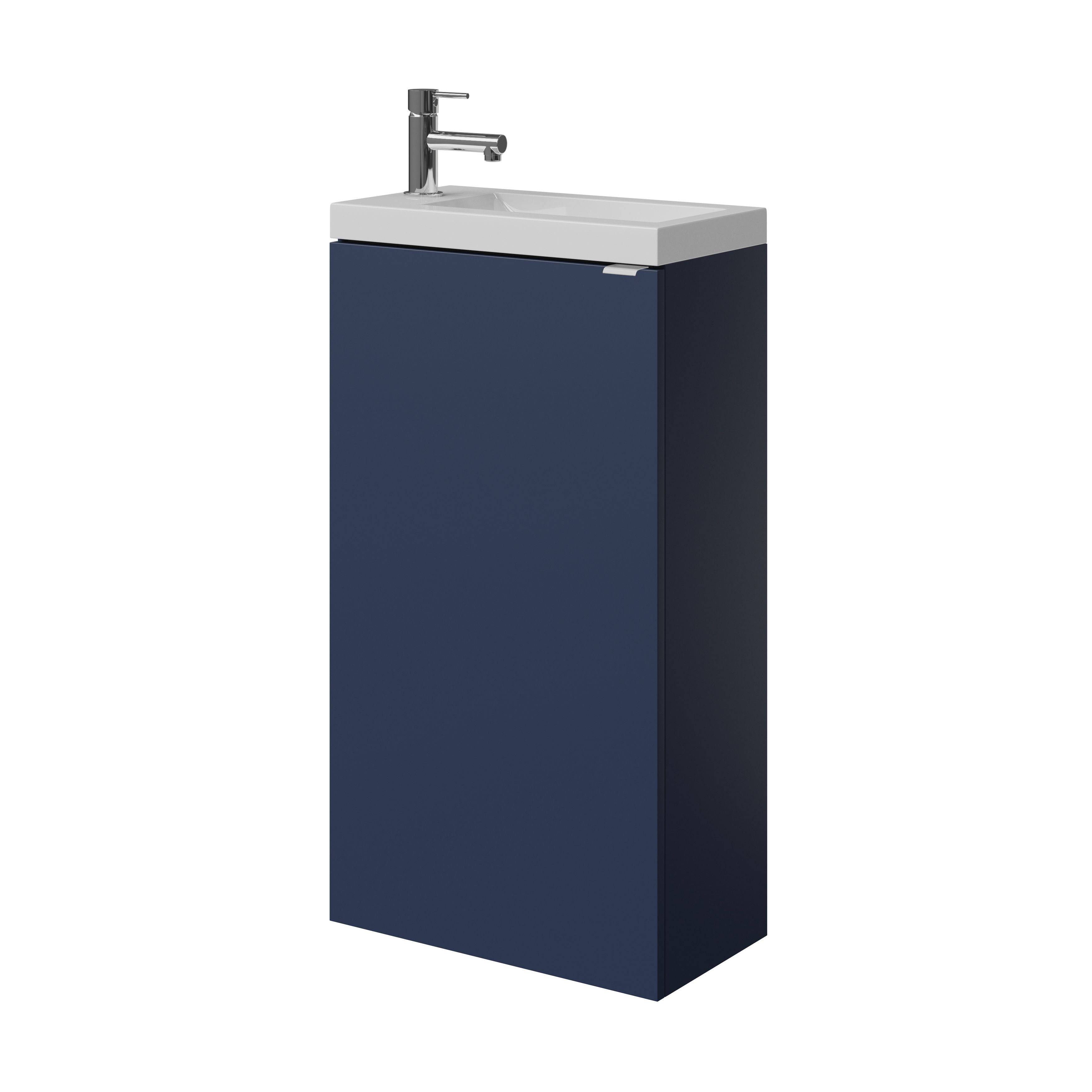 GoodHome Imandra Matt Blue Single Freestanding Bathroom Cloakroom unit (H)79cm (W)44cm