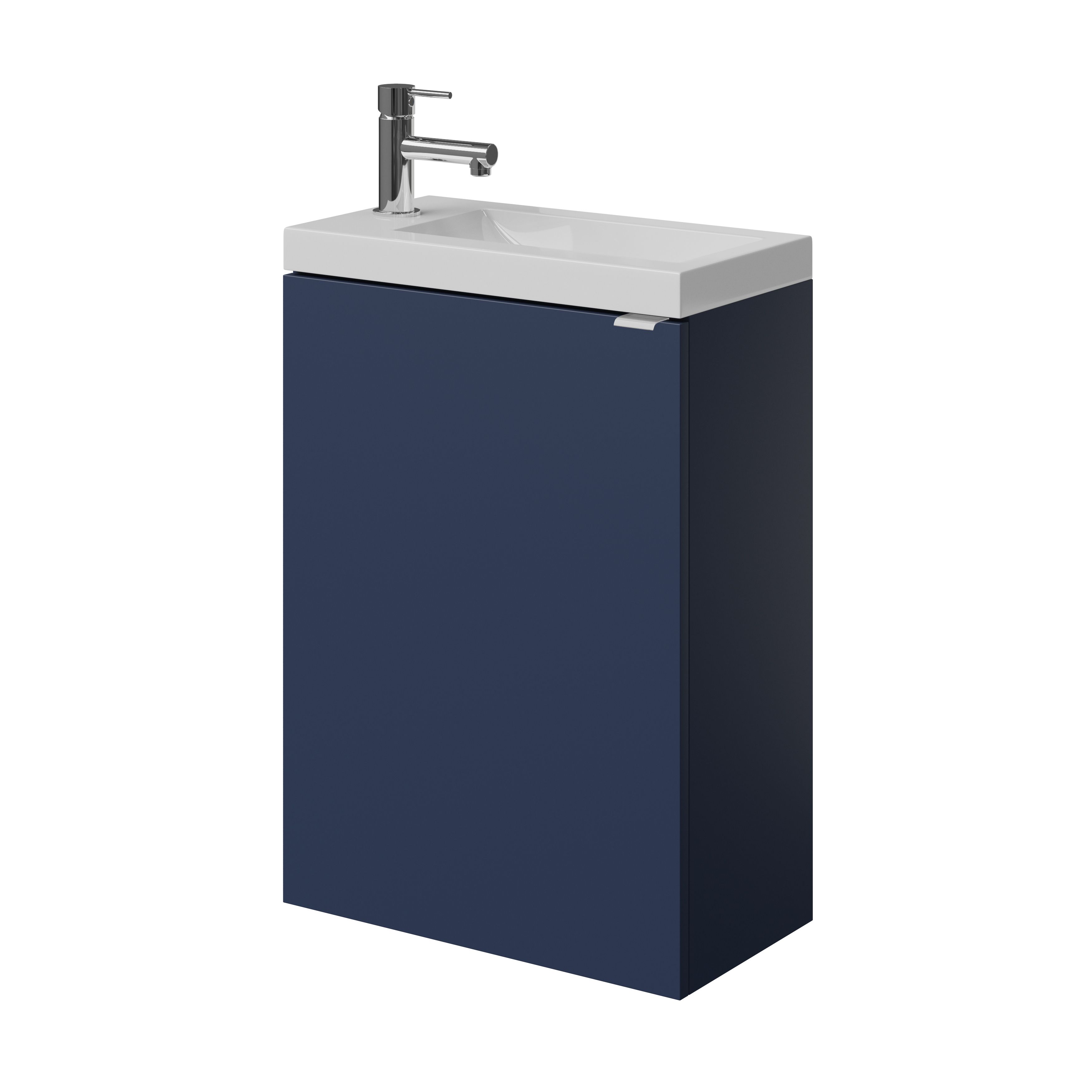 GoodHome Imandra Matt Blue Single Wall-mounted Bathroom Cloakroom unit (H)55cm (W)44cm