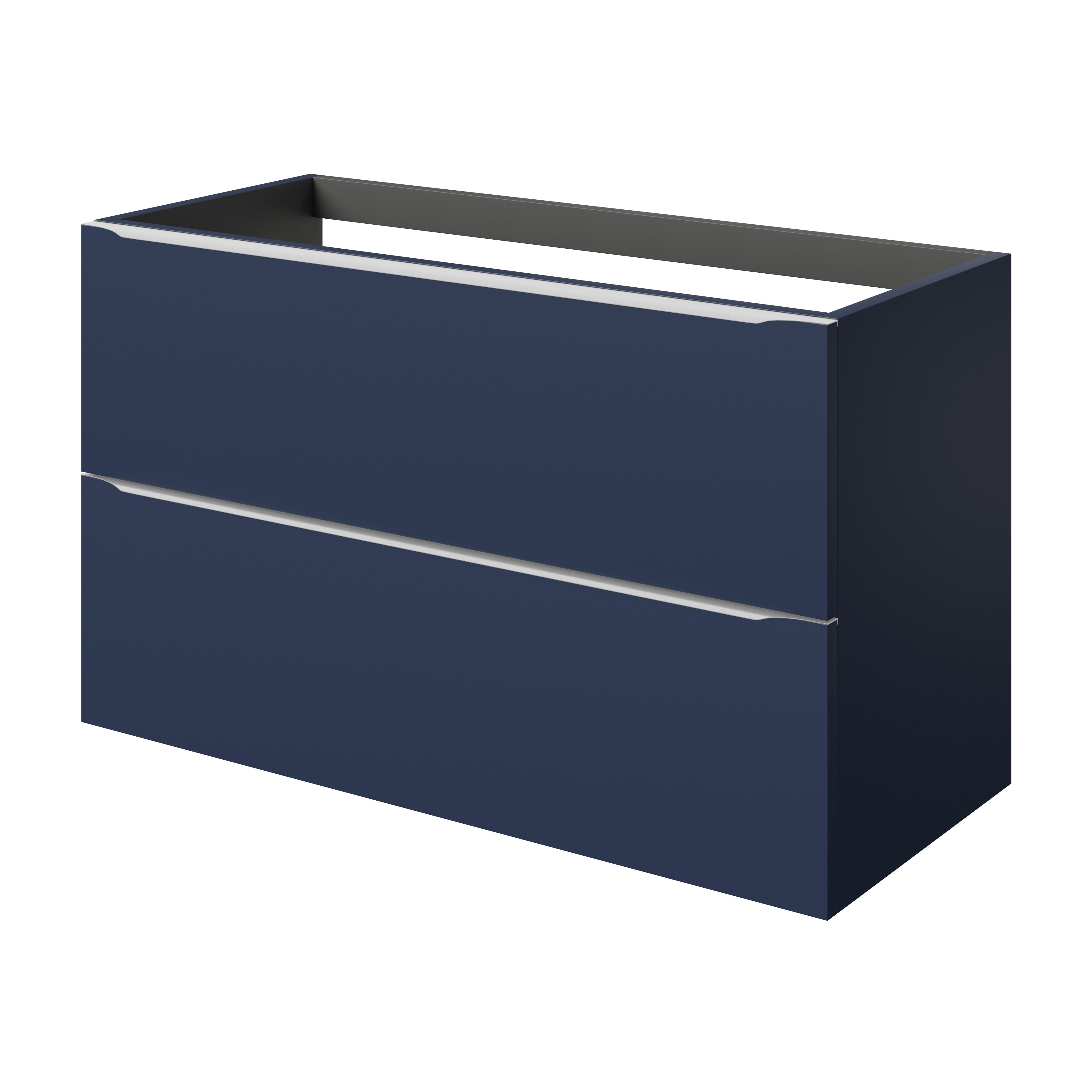 GoodHome Imandra Matt Blue Wall-mounted Bathroom Cabinet (H)60cm (W)100cm
