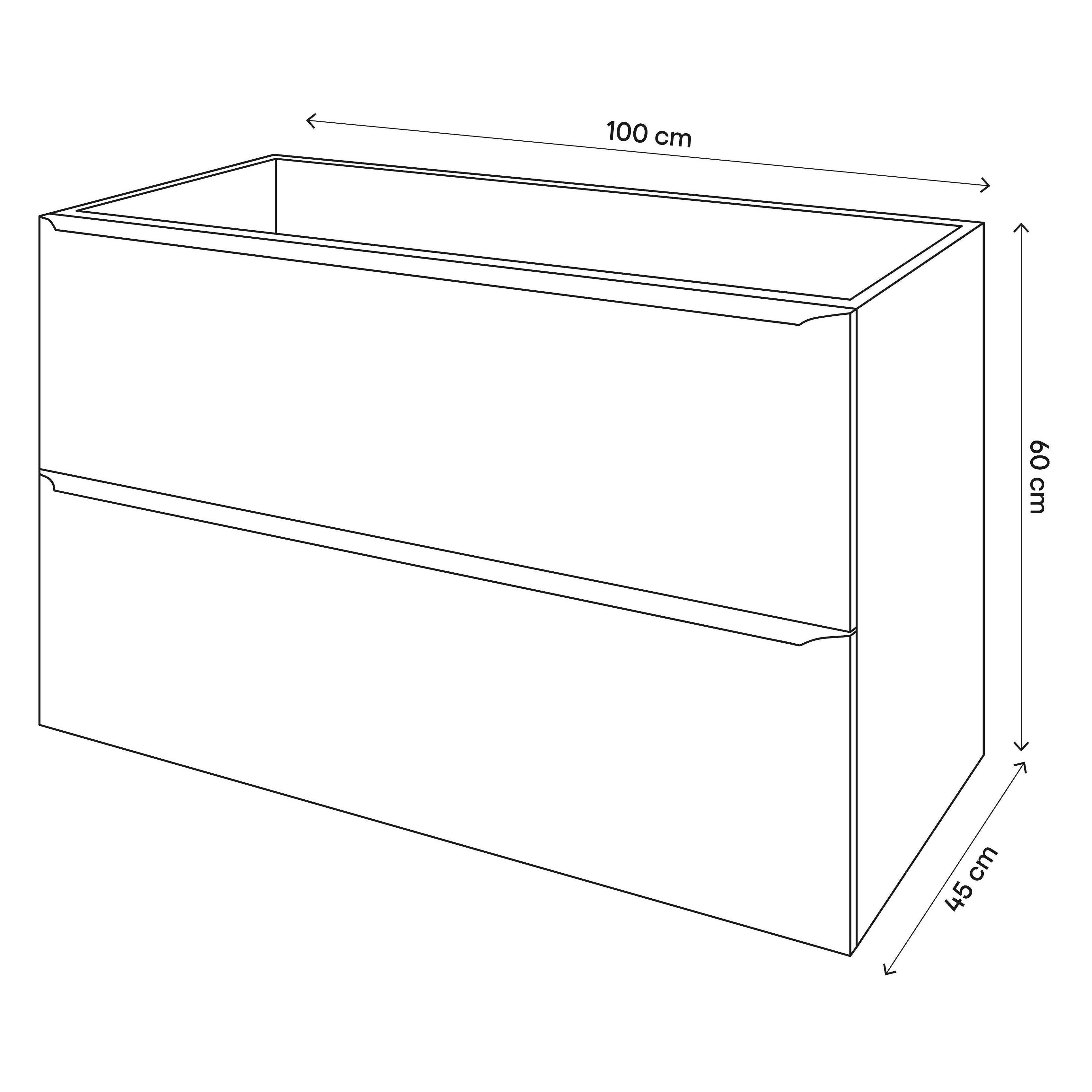 GoodHome Imandra Matt Blue Wall-mounted Bathroom Cabinet (H)60cm (W)100cm