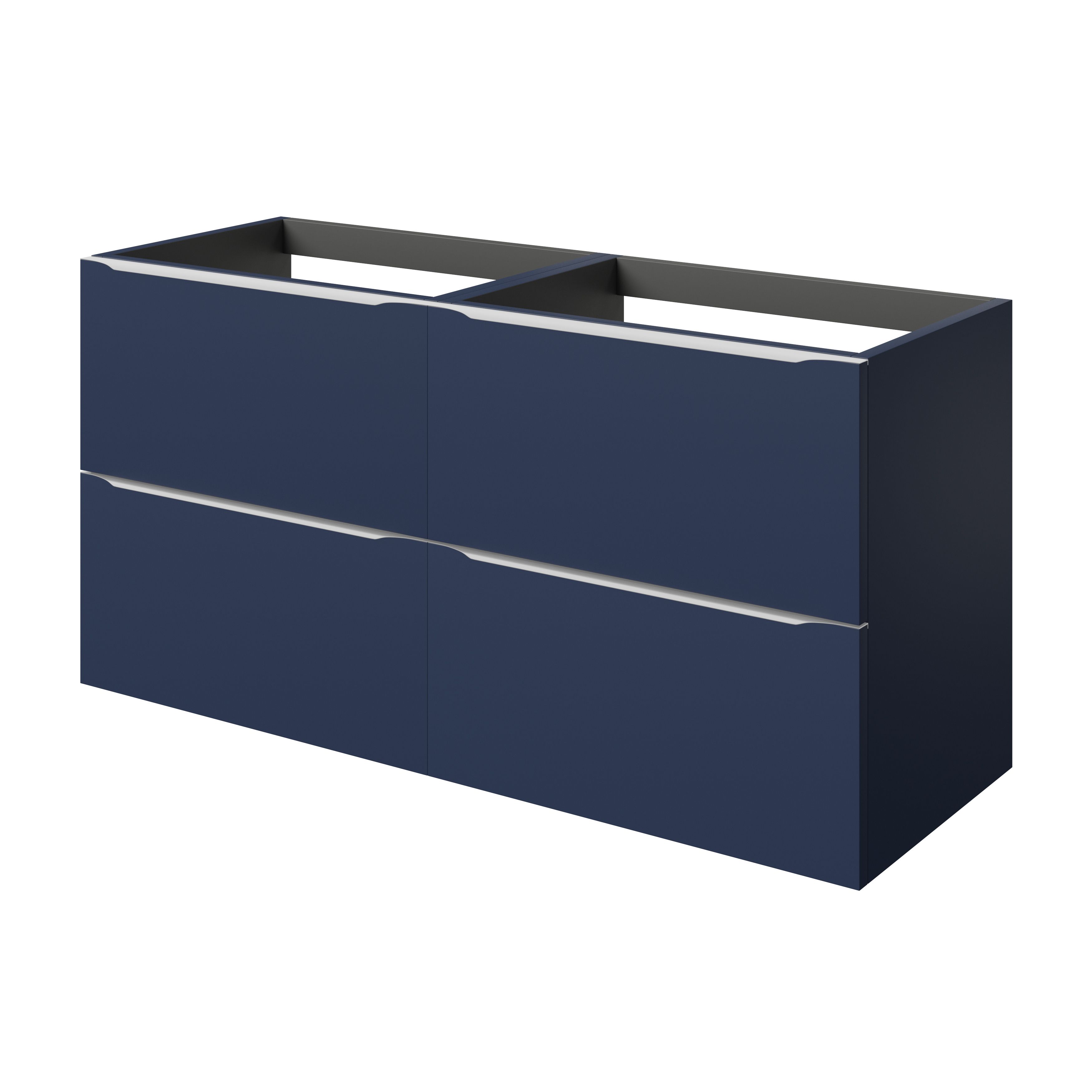 GoodHome Imandra Matt Blue Wall-mounted Bathroom Cabinet (H)60cm (W)120cm