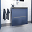 GoodHome Imandra Matt Blue Wall-mounted Bathroom Cabinet (H)60cm (W)60cm