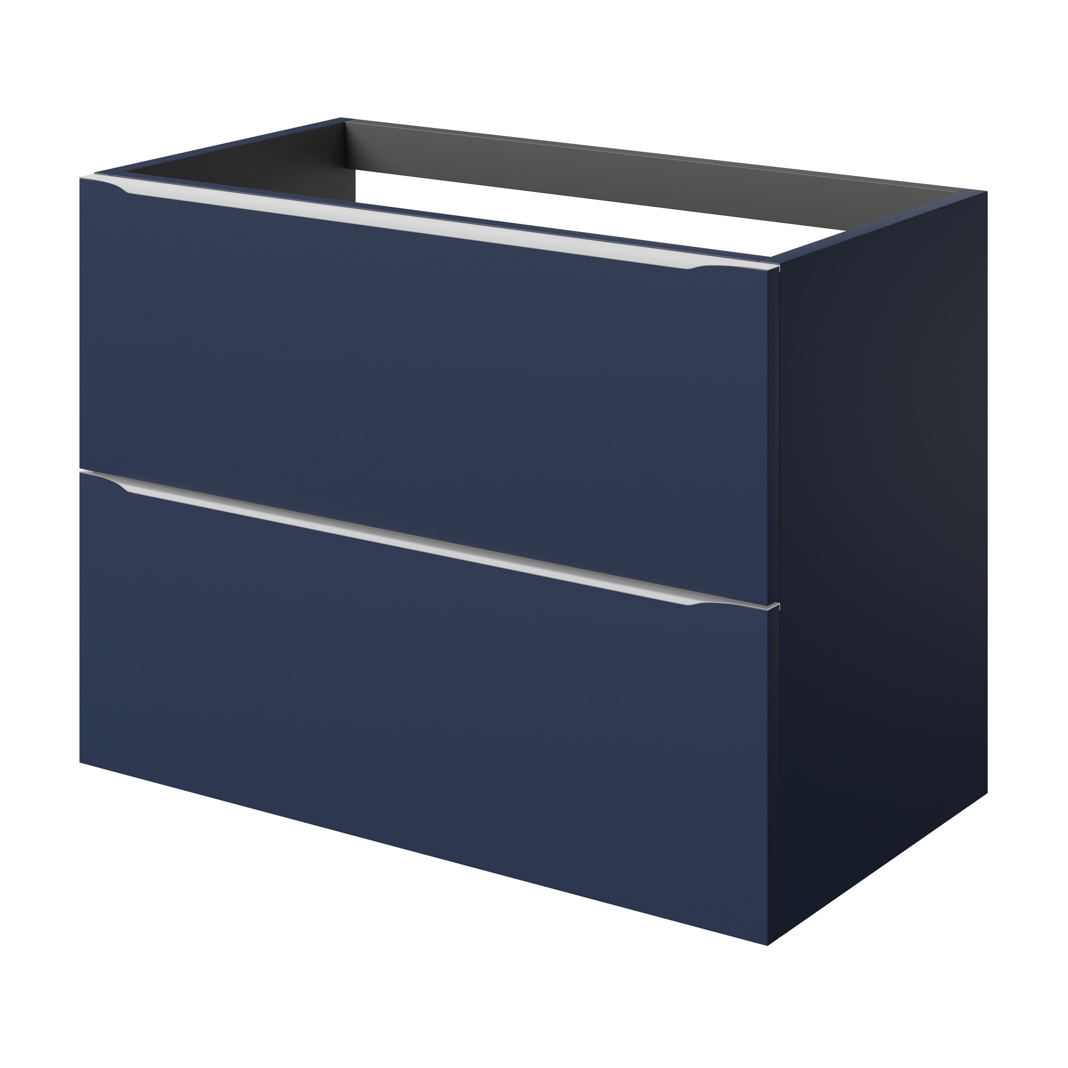 GoodHome Imandra Matt Blue Wall-mounted Bathroom Cabinet (H)60cm (W)80cm