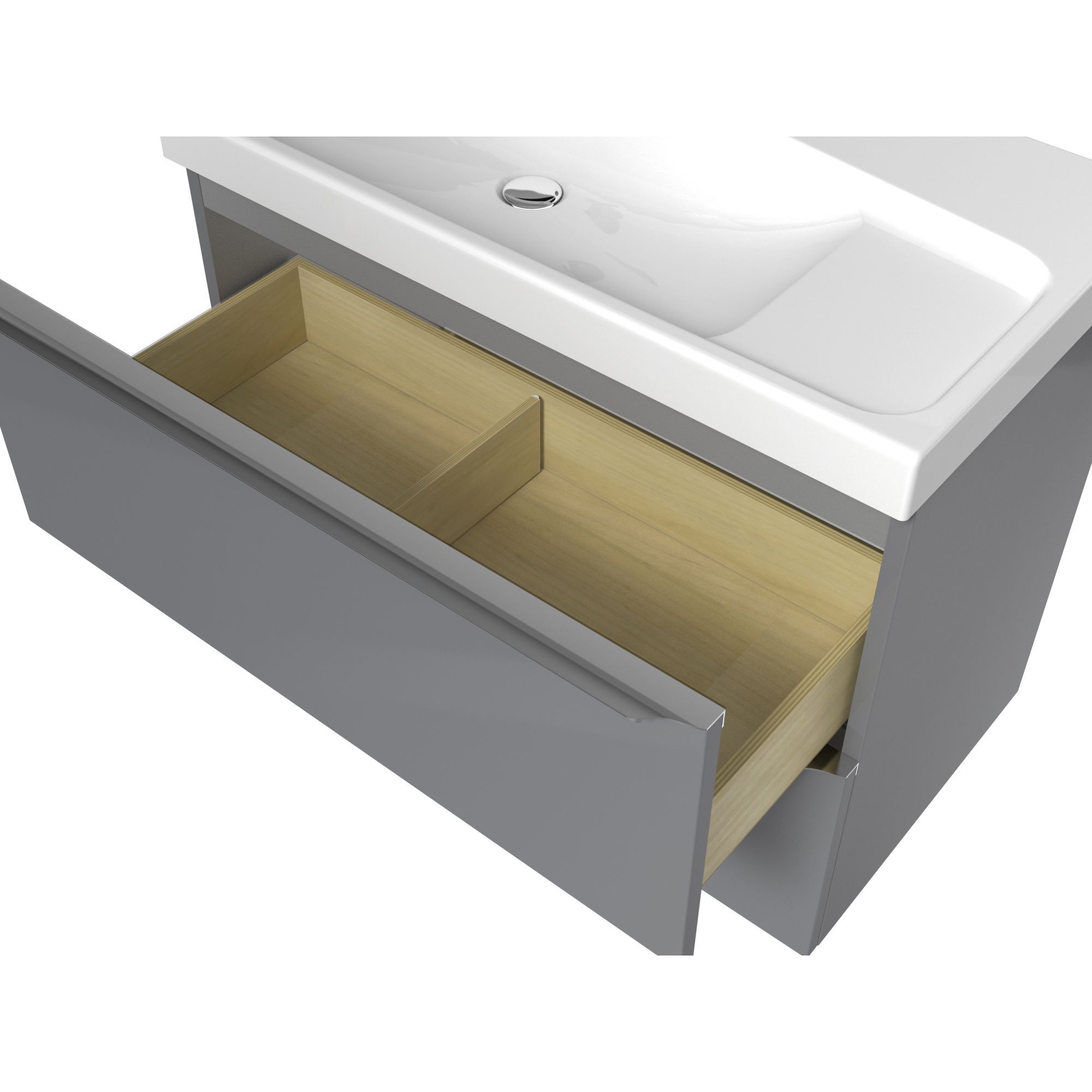 GoodHome Imandra & Mila Grey Wall-mounted Vanity unit & basin set (W)804mm