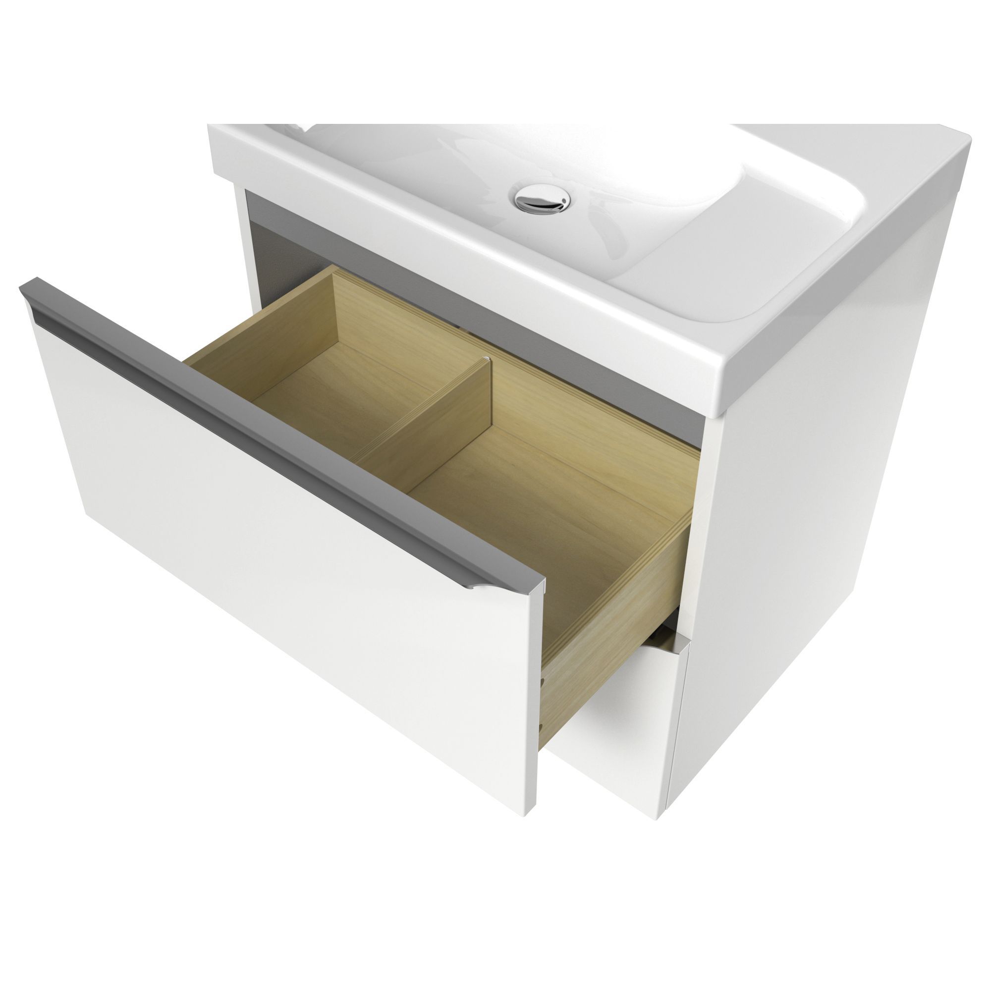 GoodHome Imandra & Mila White Freestanding Vanity unit & basin set (W)604mm