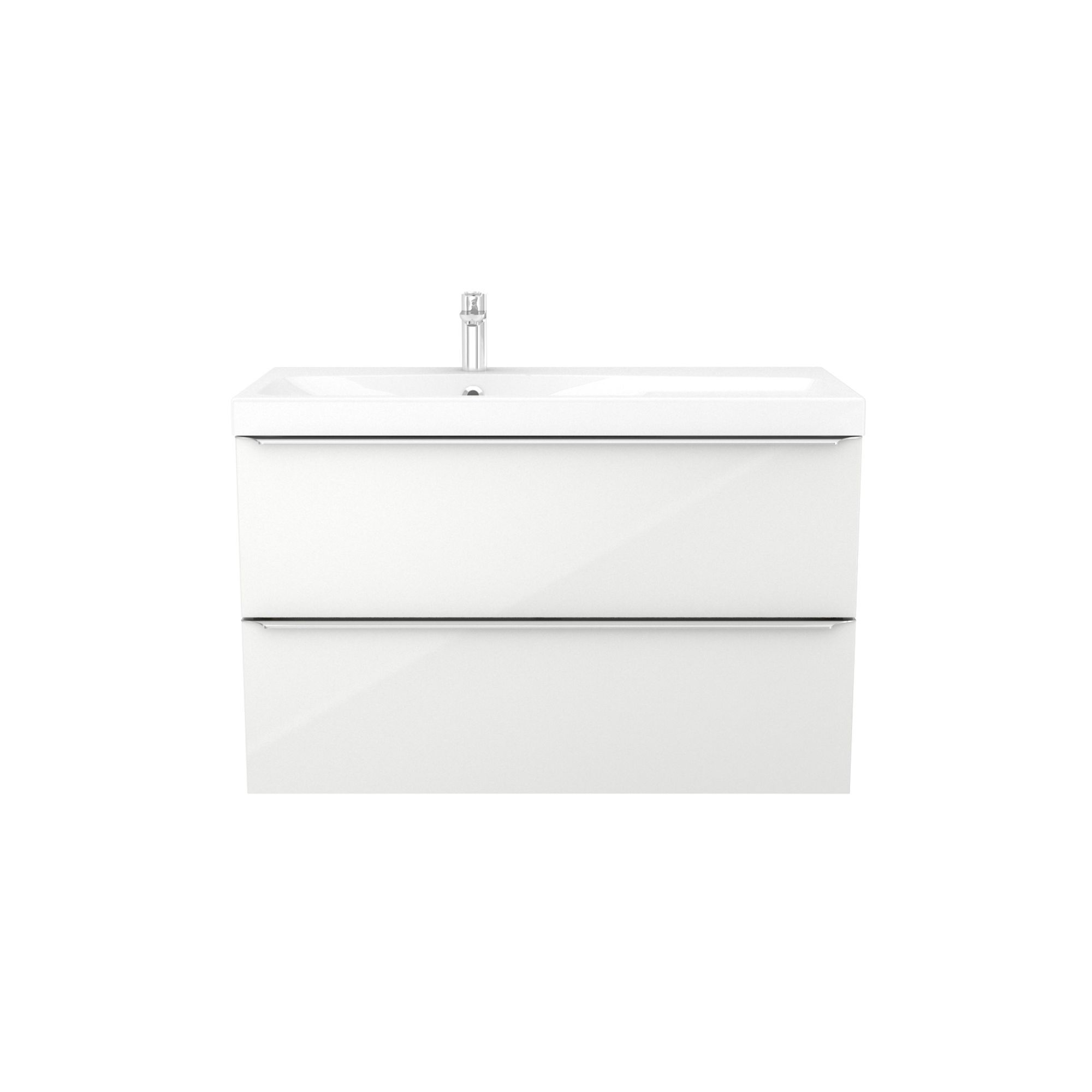 GoodHome Imandra & Mila White Wall-mounted Vanity unit & basin set (W)1004mm
