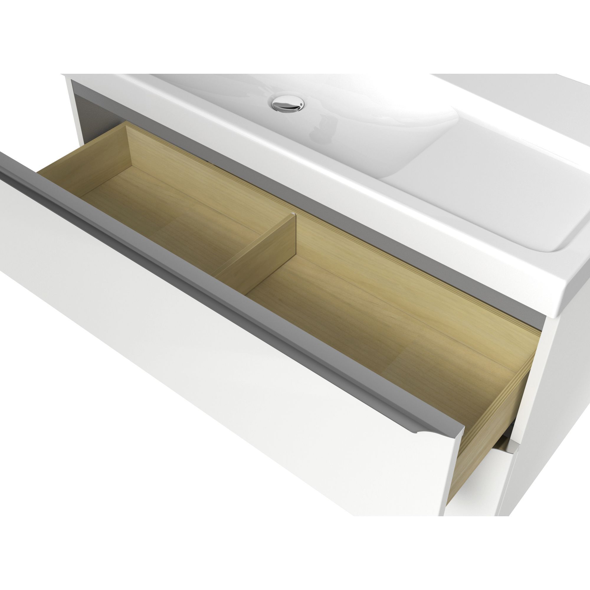 GoodHome Imandra & Mila White Wall-mounted Vanity unit & basin set (W)1004mm
