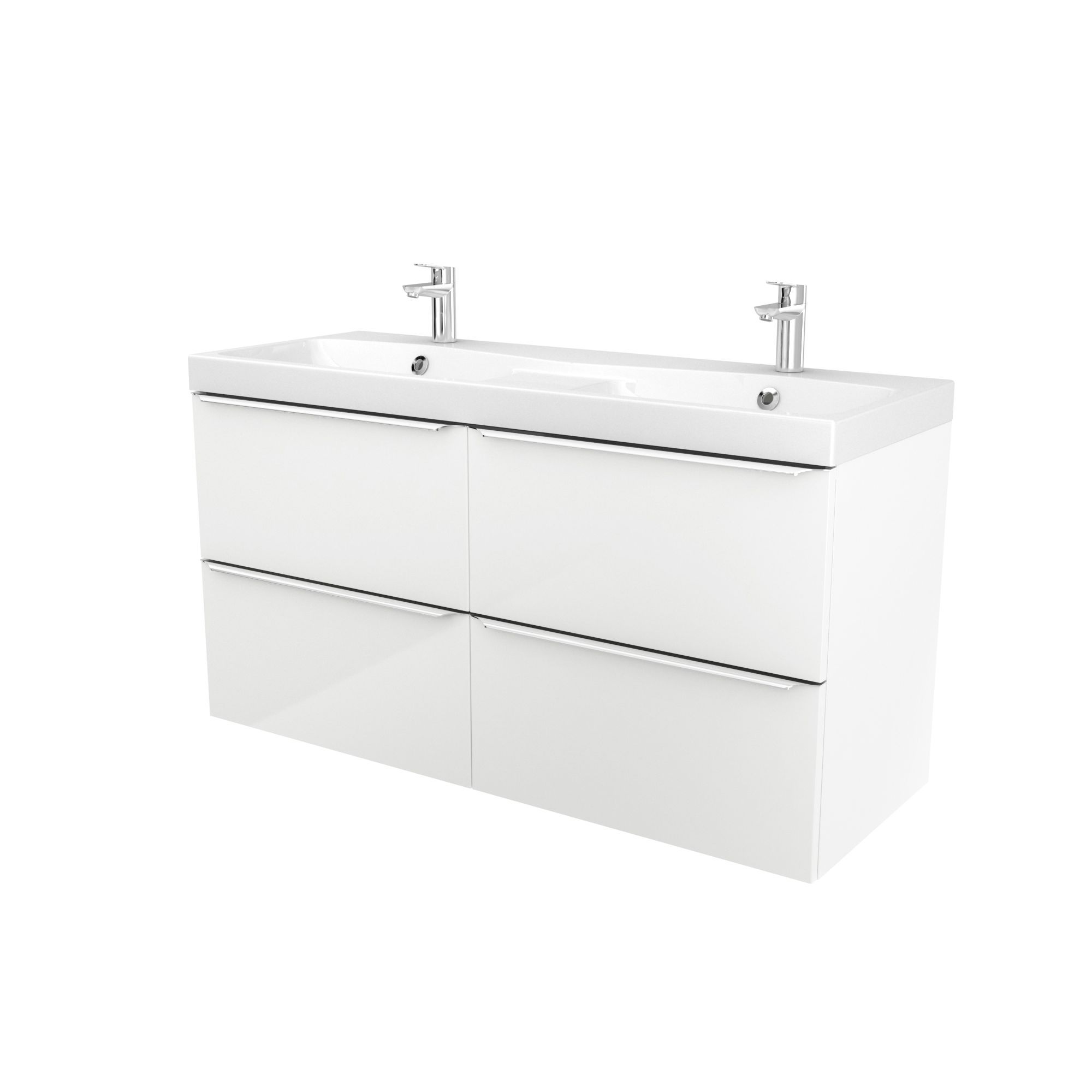 GoodHome Imandra & Mila White Wall-mounted Vanity unit & basin set (W)1204mm