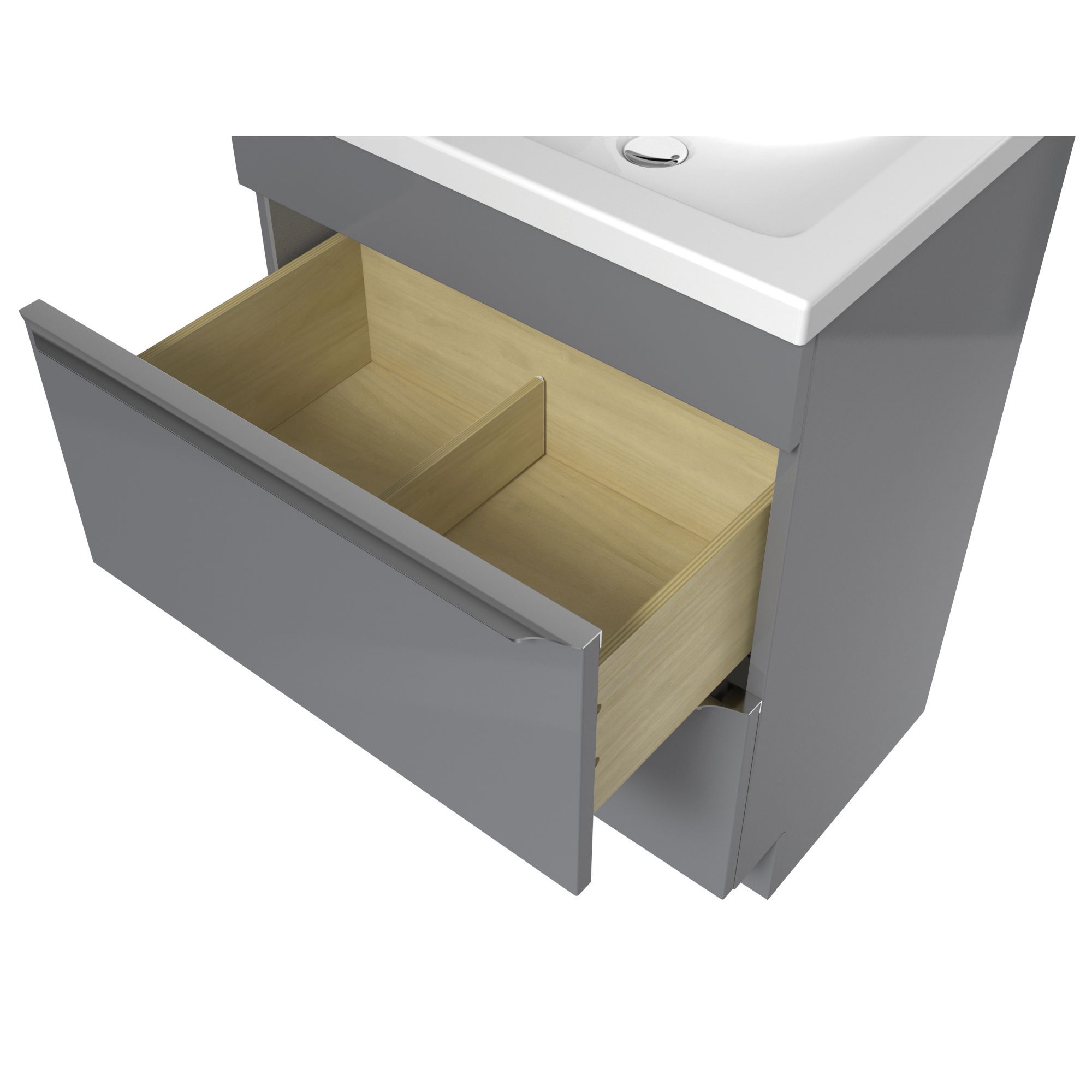 GoodHome Imandra & Nira Grey Freestanding Vanity unit & basin set (W)604mm