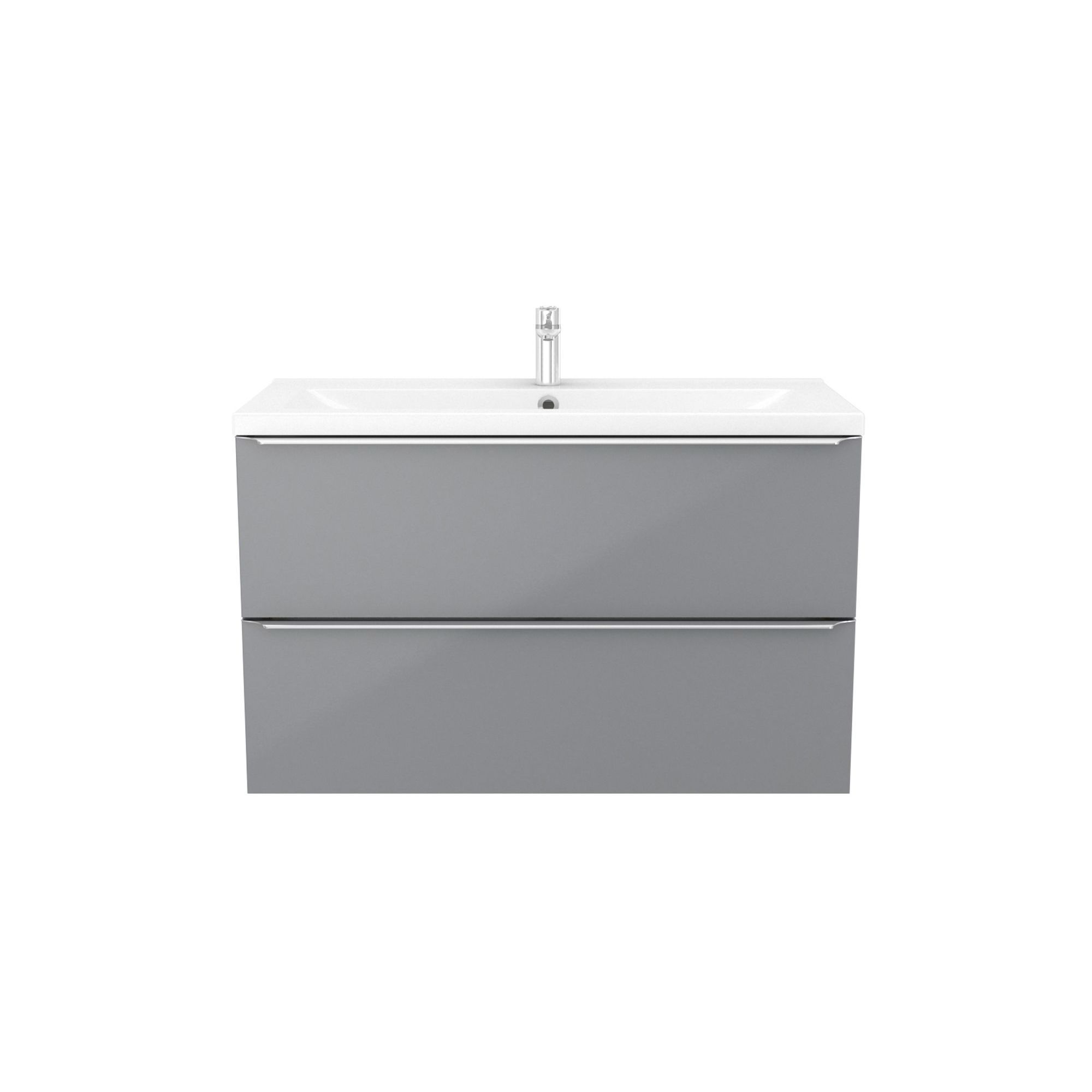 GoodHome Imandra & Nira Grey Wall-mounted Vanity unit & basin set (W)1004mm