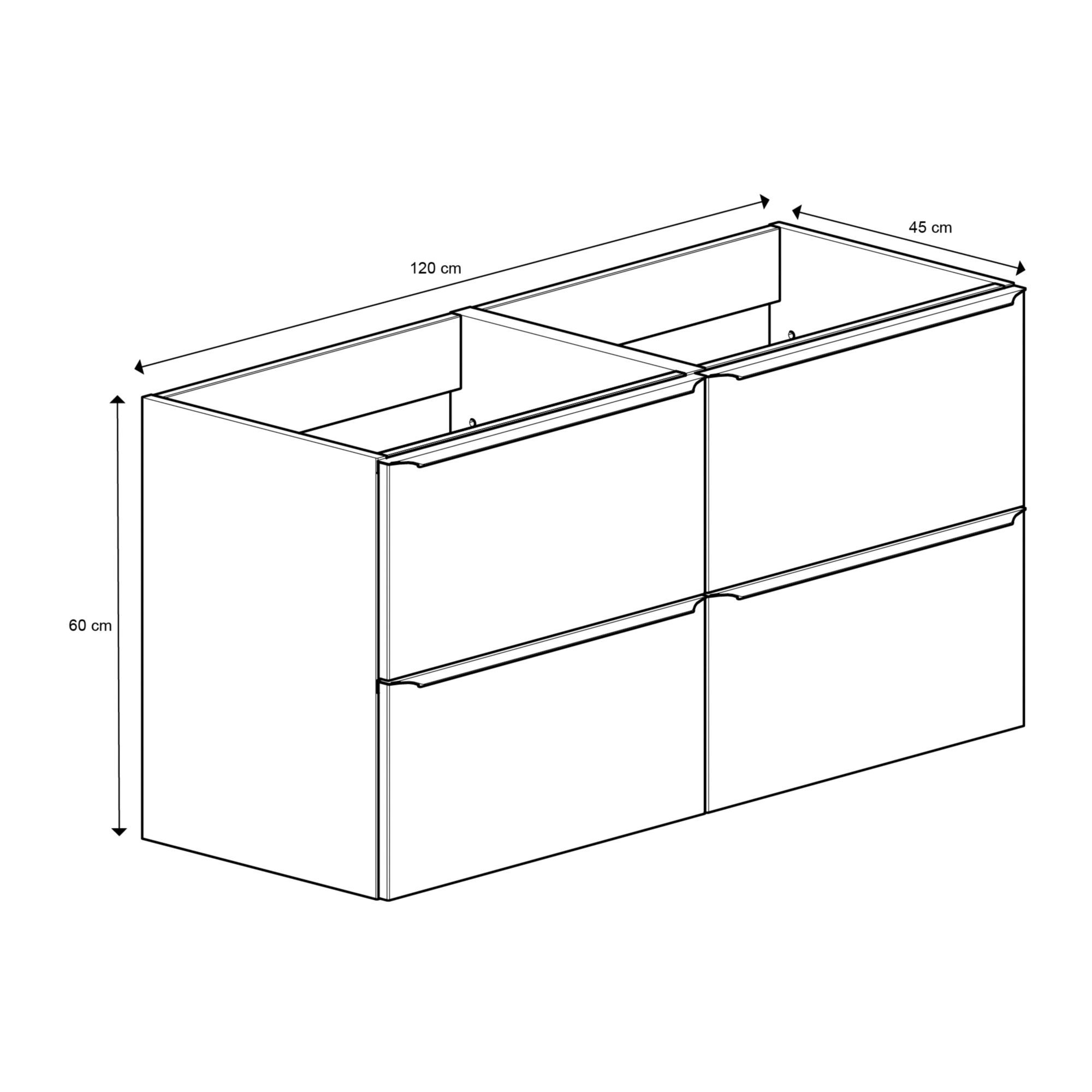 GoodHome Imandra & Nira Grey Wall-mounted Vanity unit & basin set (W)1204mm