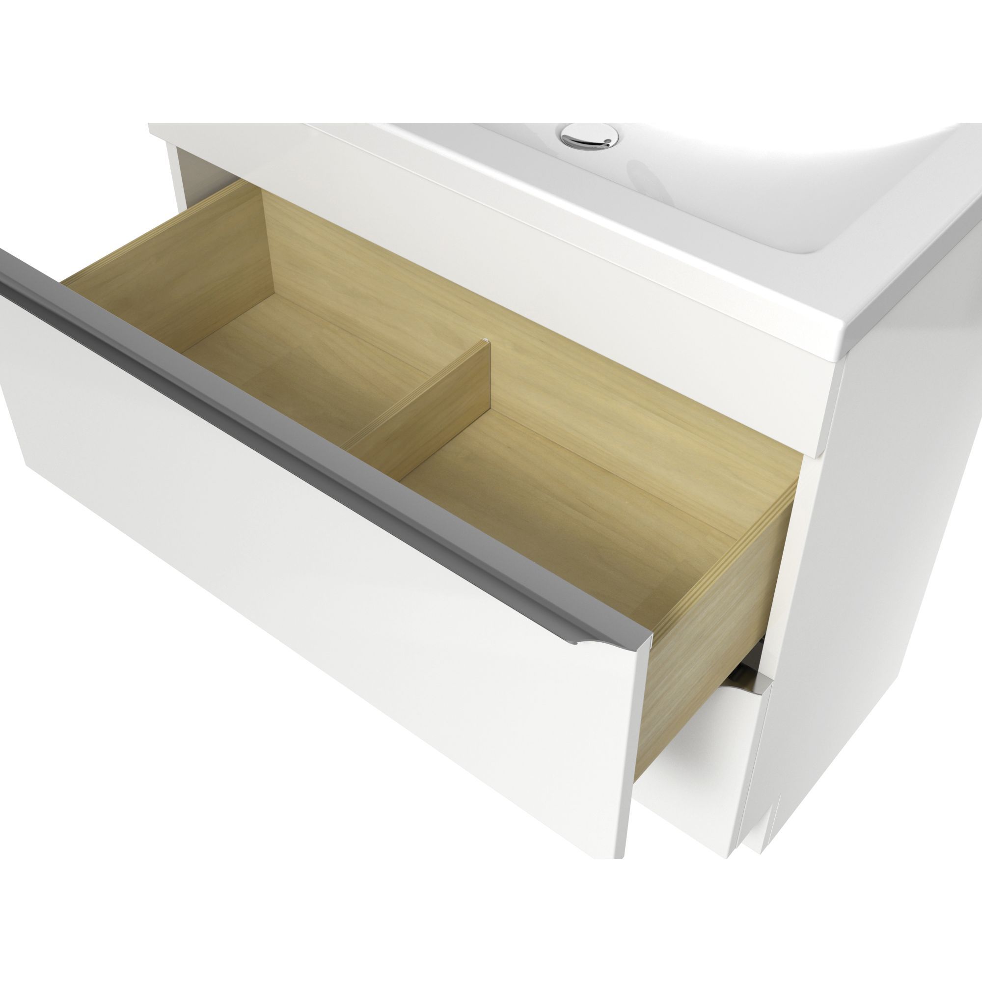 GoodHome Imandra & Nira White Freestanding Vanity unit & basin set (W)804mm