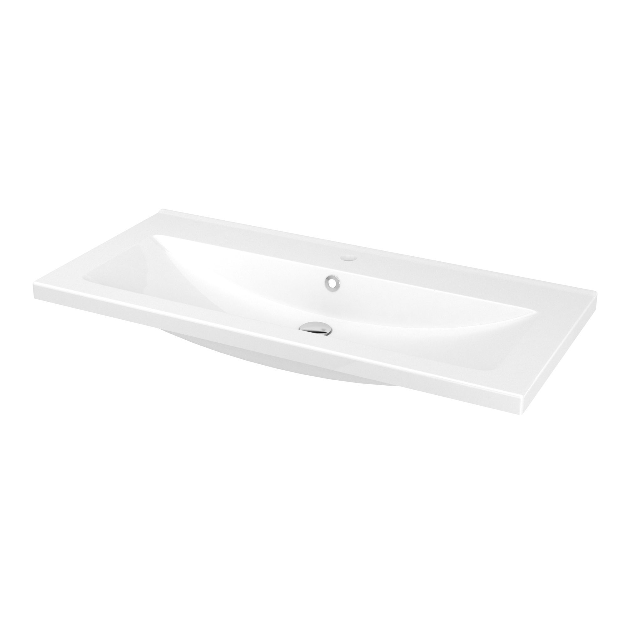 GoodHome Imandra & Nira White Wall-mounted Vanity unit & basin set (W)1004mm