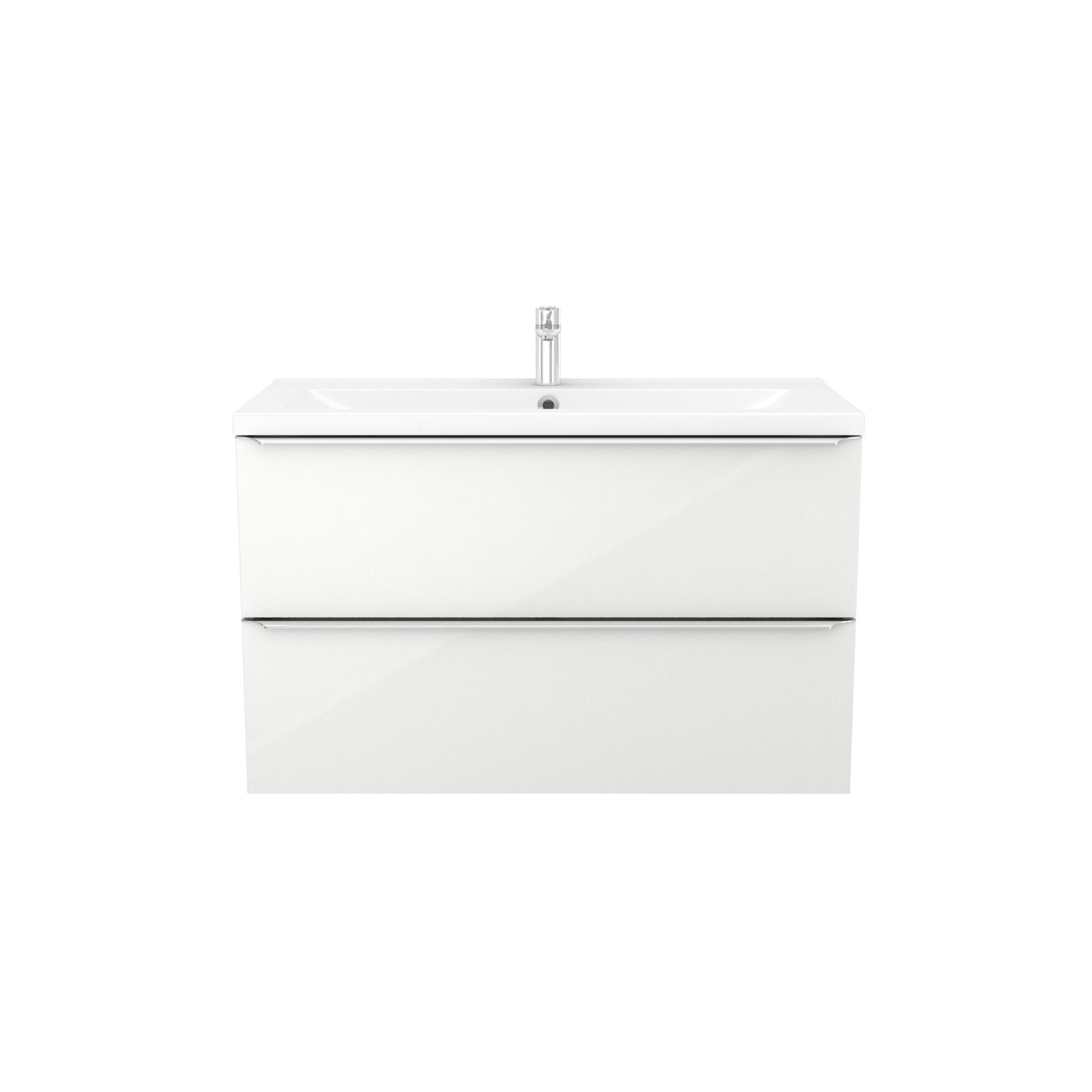 GoodHome Imandra & Nira White Wall-mounted Vanity unit & basin set (W)1004mm