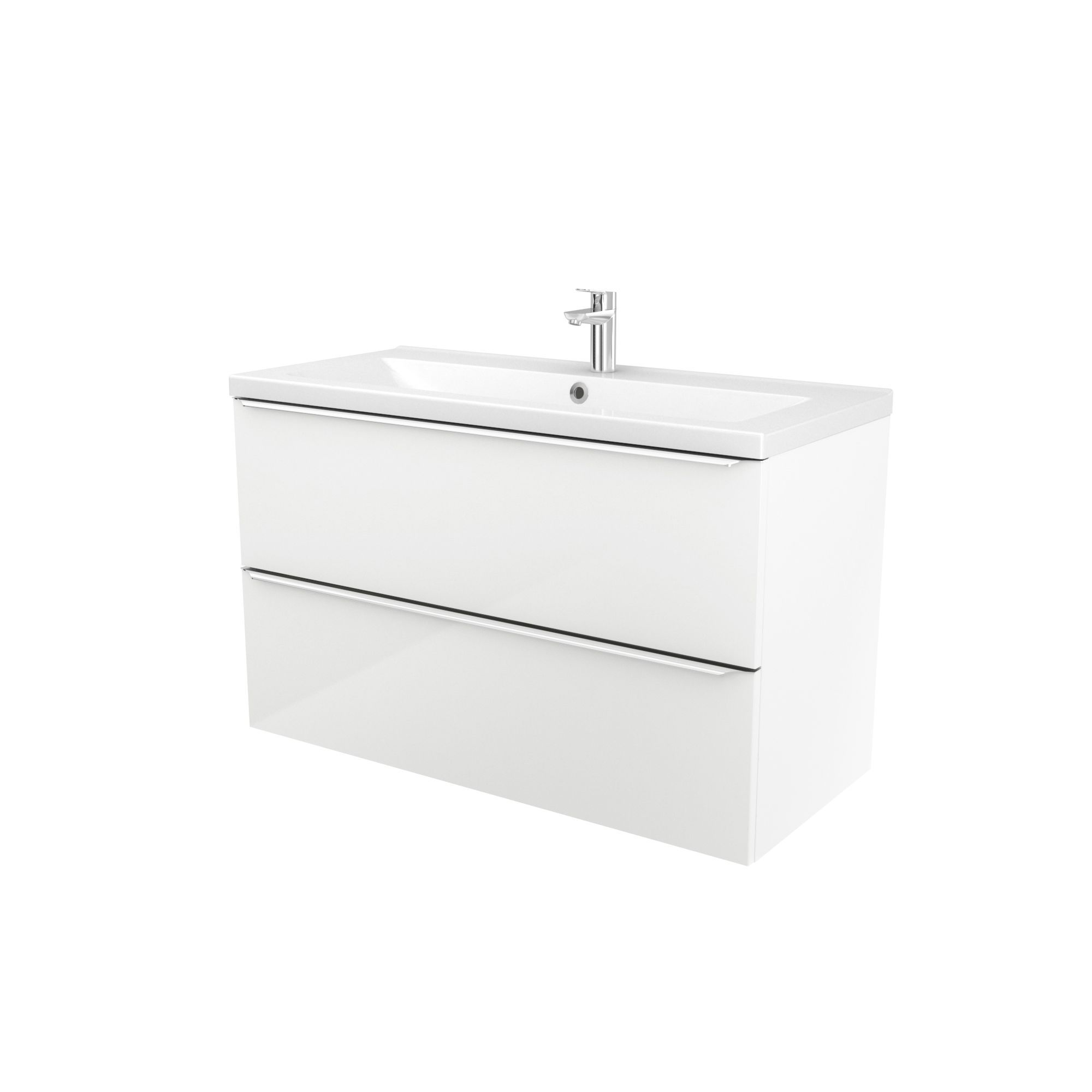 GoodHome Imandra & Nira White Wall-mounted Vanity unit & basin set (W)1004mm