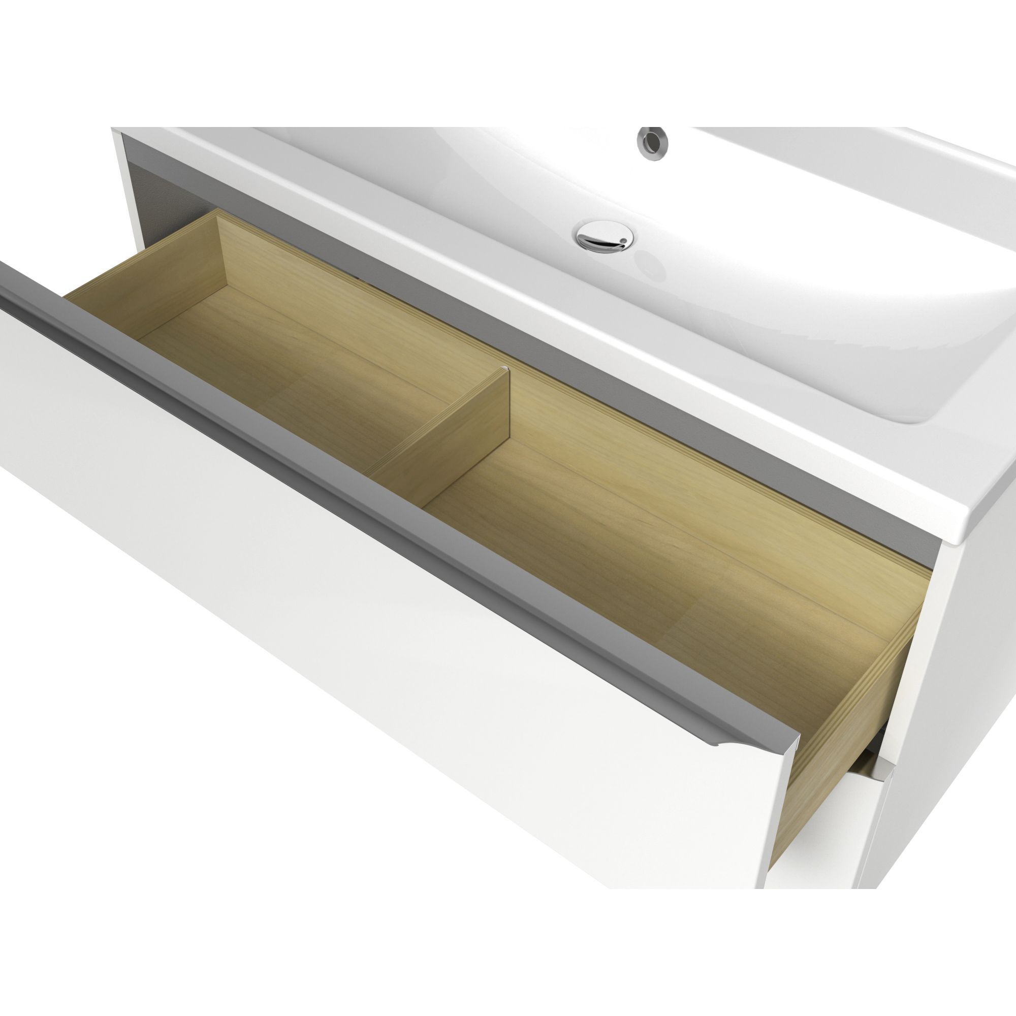 GoodHome Imandra & Nira White Wall-mounted Vanity unit & basin set (W)1004mm