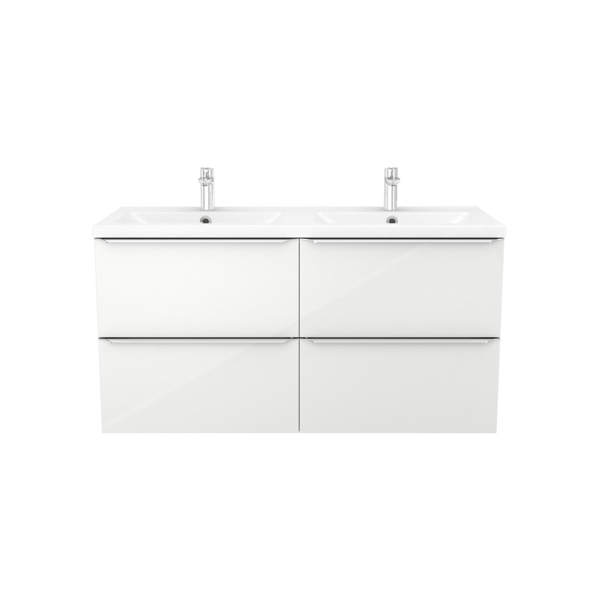 GoodHome Imandra & Nira White Wall-mounted Vanity unit & basin set (W)1204mm