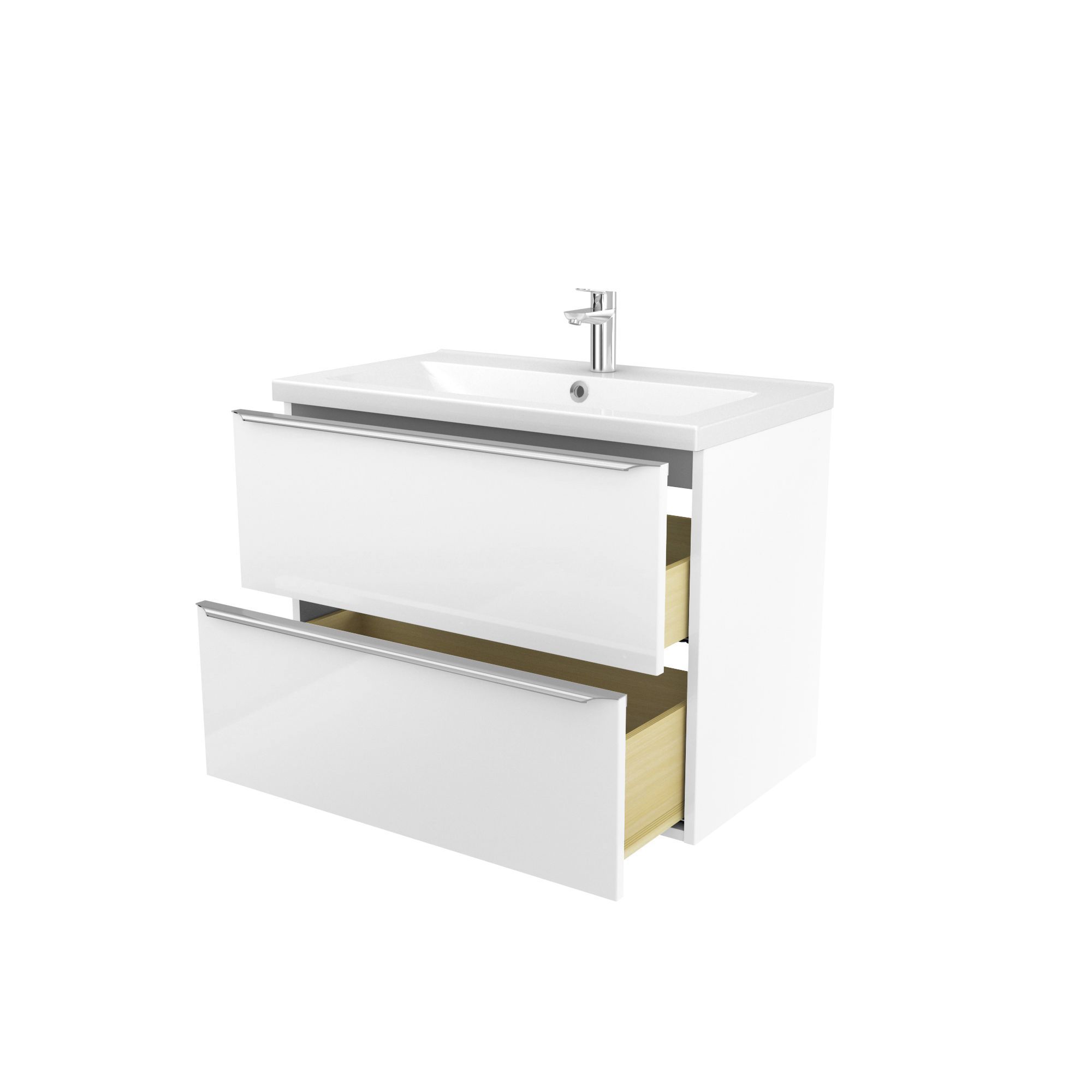 GoodHome Imandra & Nira White Wall-mounted Vanity unit & basin set (W)804mm