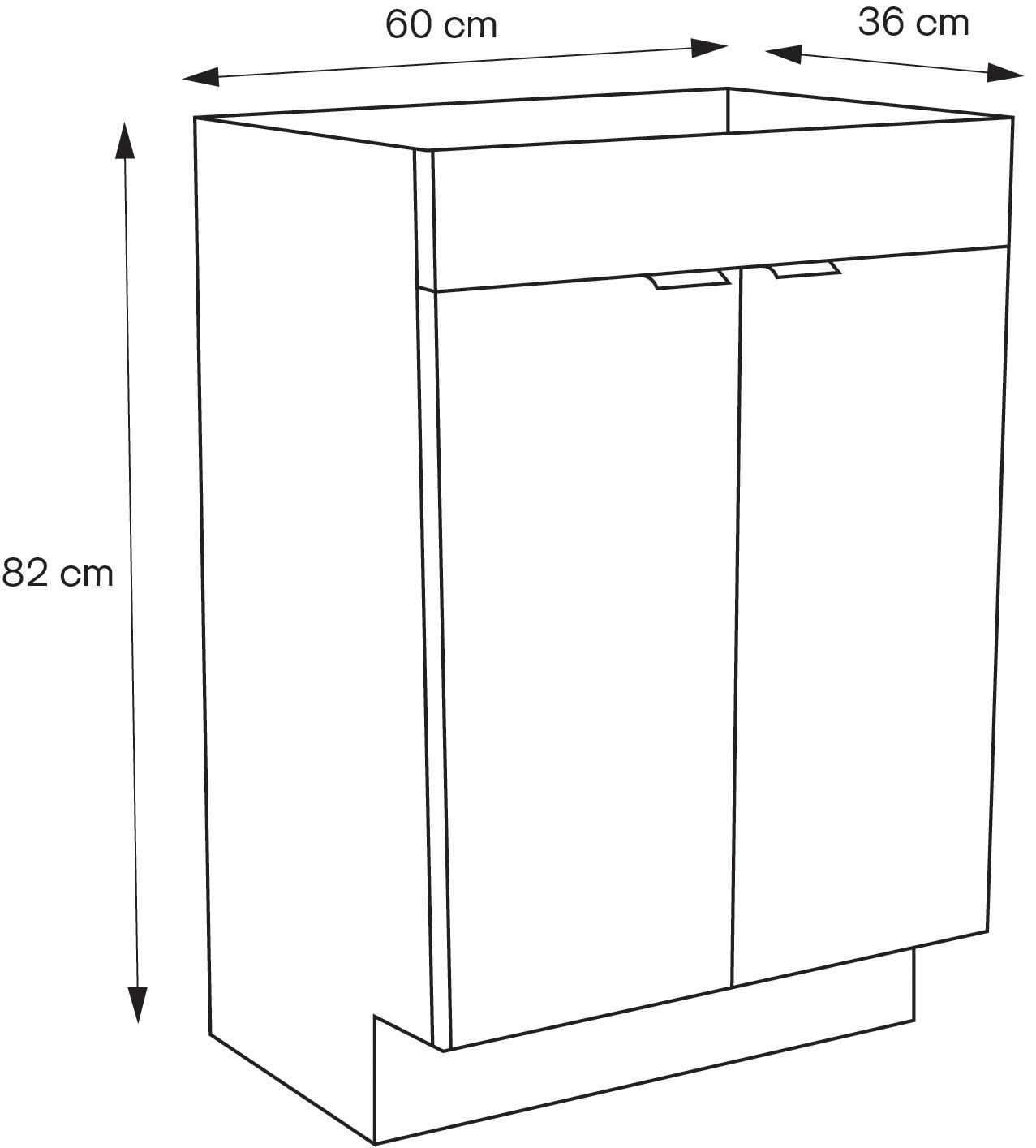 GoodHome Imandra Slimline Gloss Grey Double Bathroom Cabinet (H)82cm (W)60cm