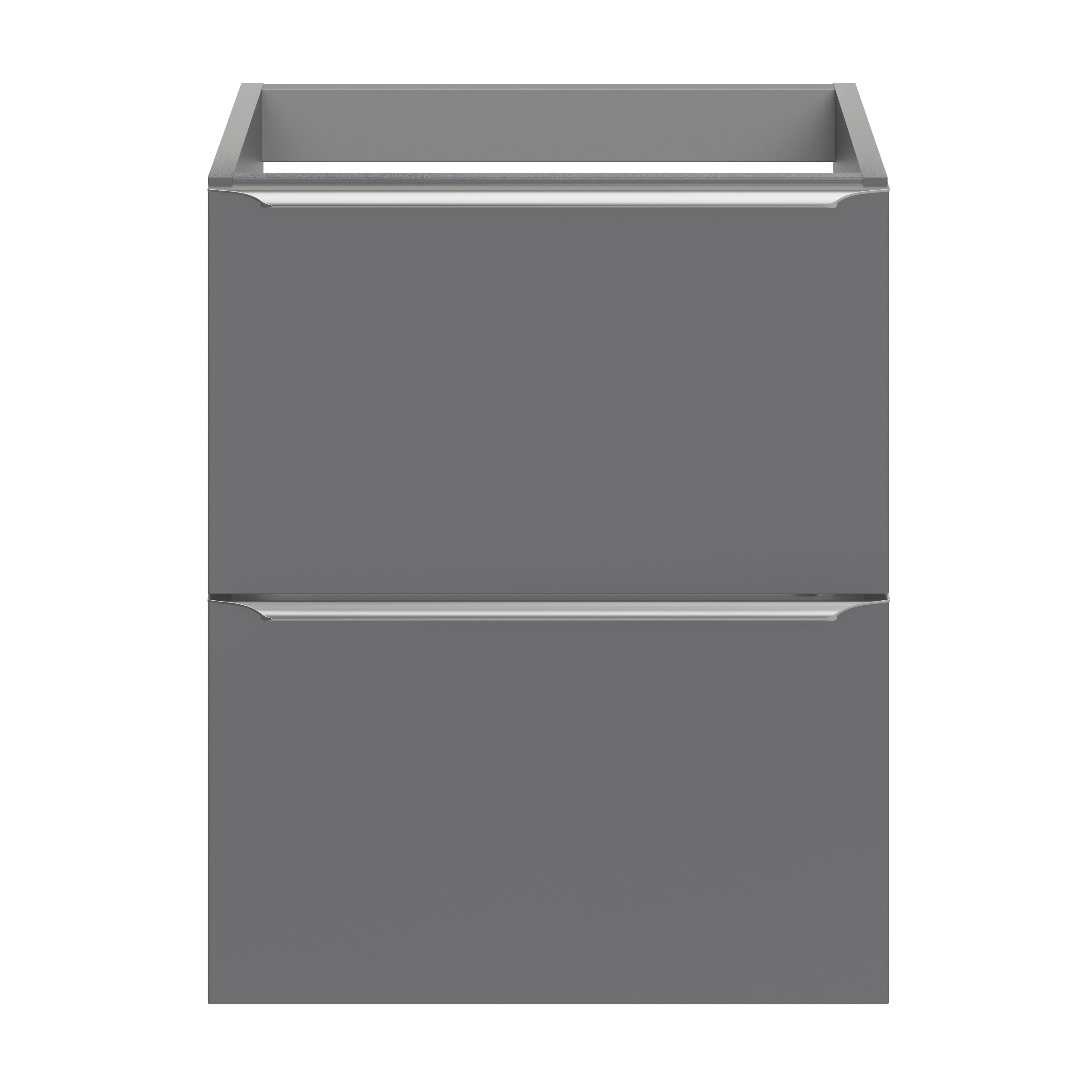 GoodHome Imandra Slimline Gloss Grey Wall-mounted Bathroom Cabinet (H)60cm (W)50cm