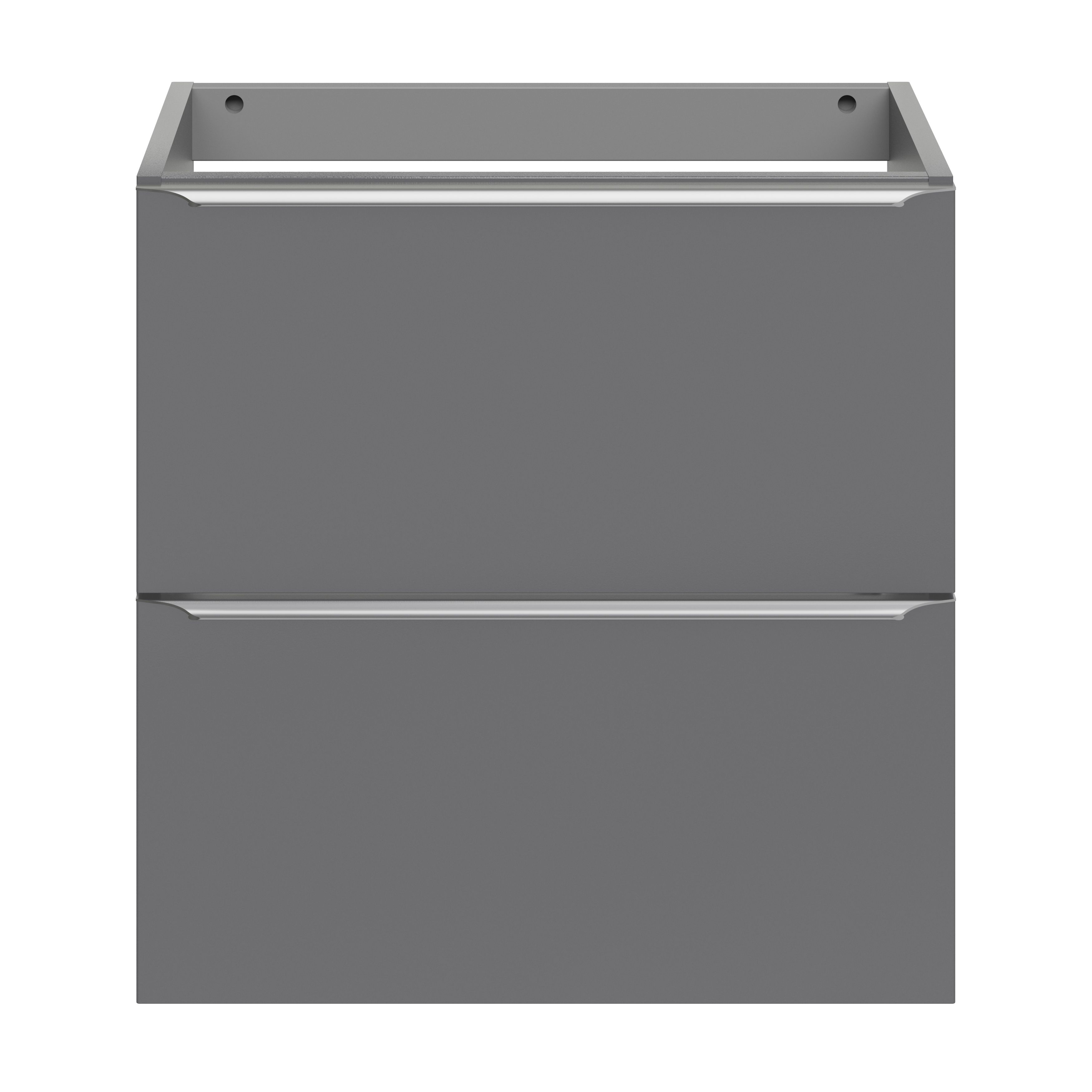 GoodHome Imandra Slimline Gloss Grey Wall-mounted Bathroom Cabinet (H)60cm (W)60cm