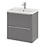 GoodHome Imandra Slimline Gloss Grey Wall-mounted Bathroom Cabinet (H)60cm (W)60cm