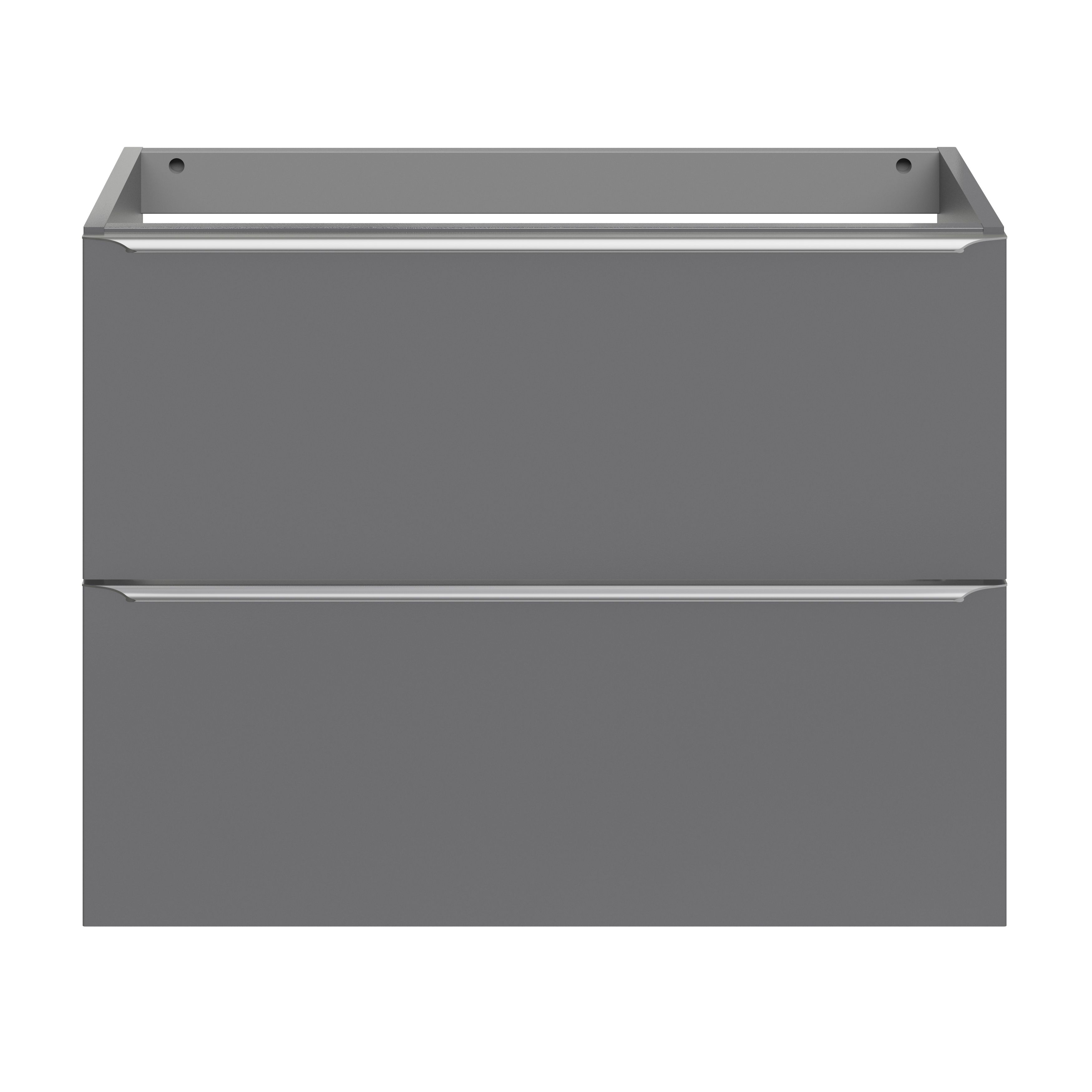 GoodHome Imandra Slimline Gloss Grey Wall-mounted Bathroom Cabinet (H)60cm (W)80cm