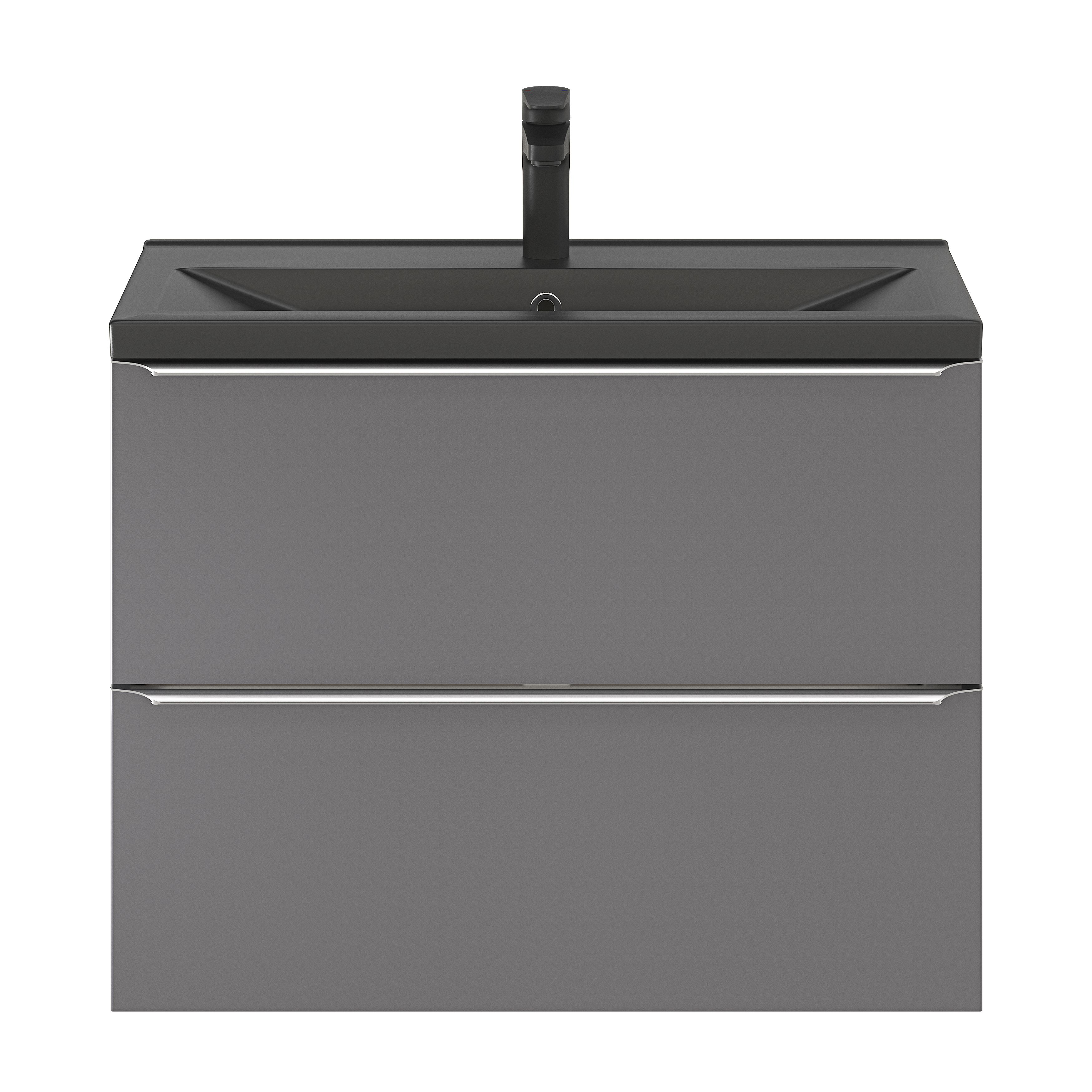 GoodHome Imandra Slimline Gloss Grey Wall-mounted Bathroom Cabinet (H)60cm (W)80cm