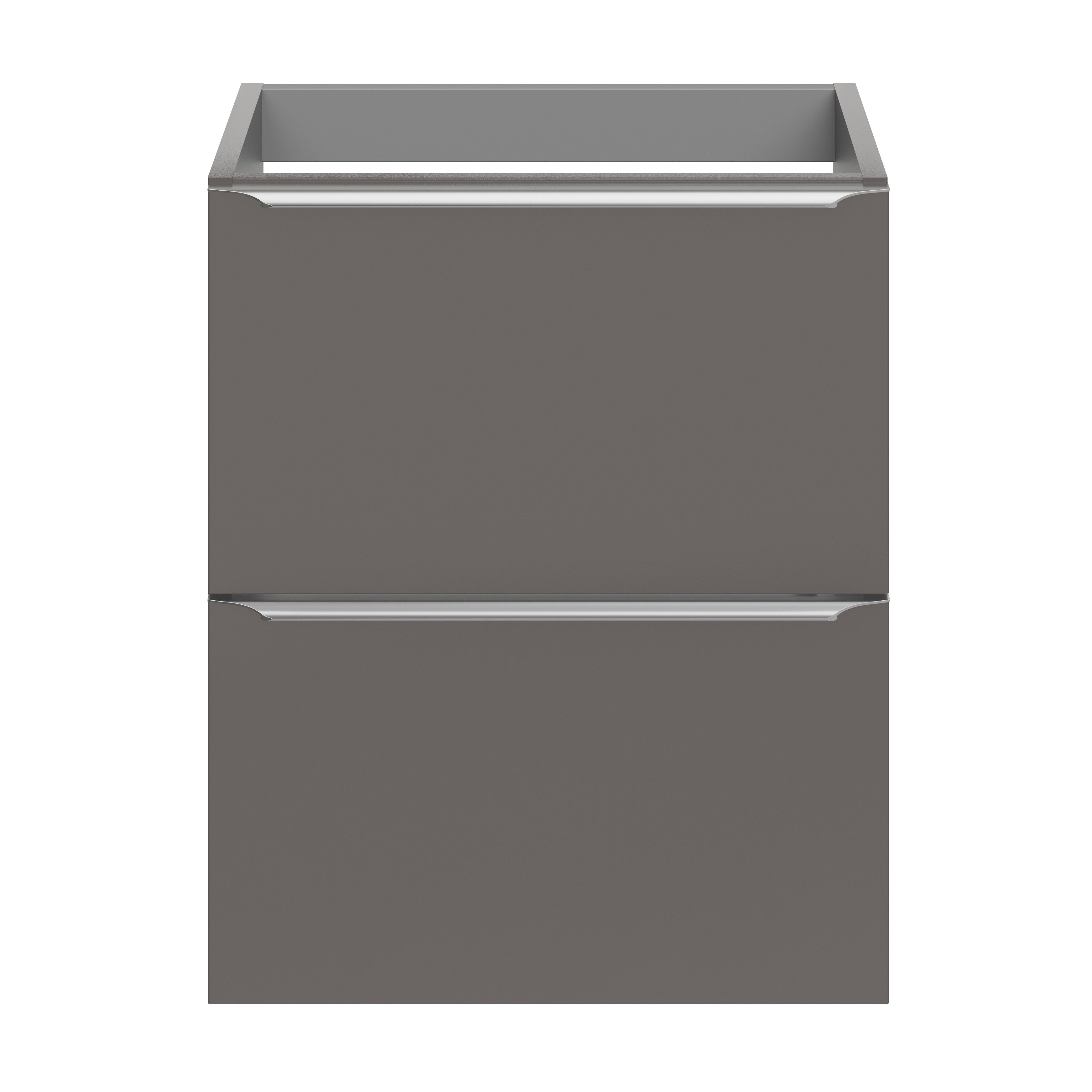GoodHome Imandra Slimline Gloss Warm Grey Wall-mounted Bathroom Cabinet (H)60cm (W)50cm