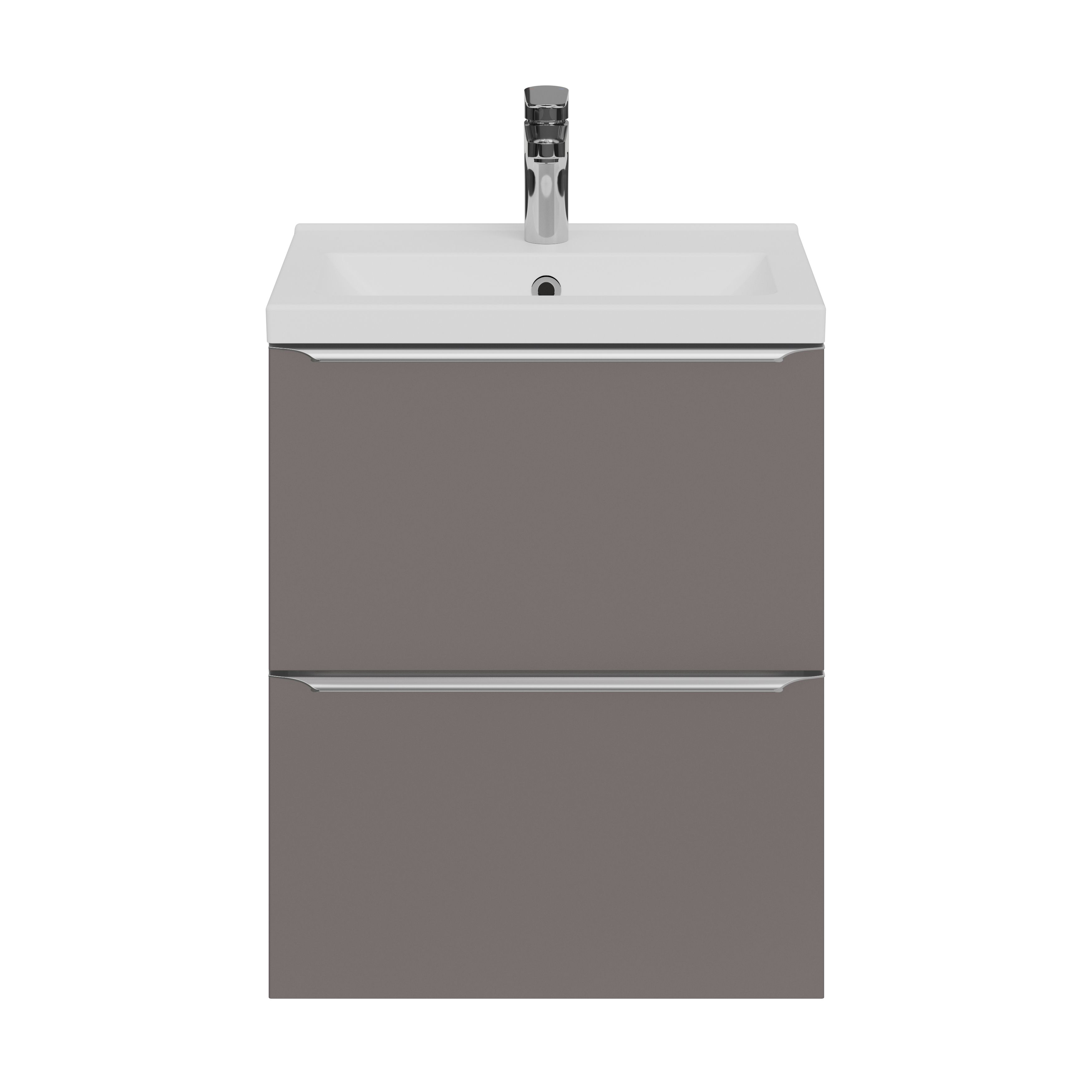 GoodHome Imandra Slimline Gloss Warm Grey Wall-mounted Bathroom Cabinet (H)60cm (W)50cm