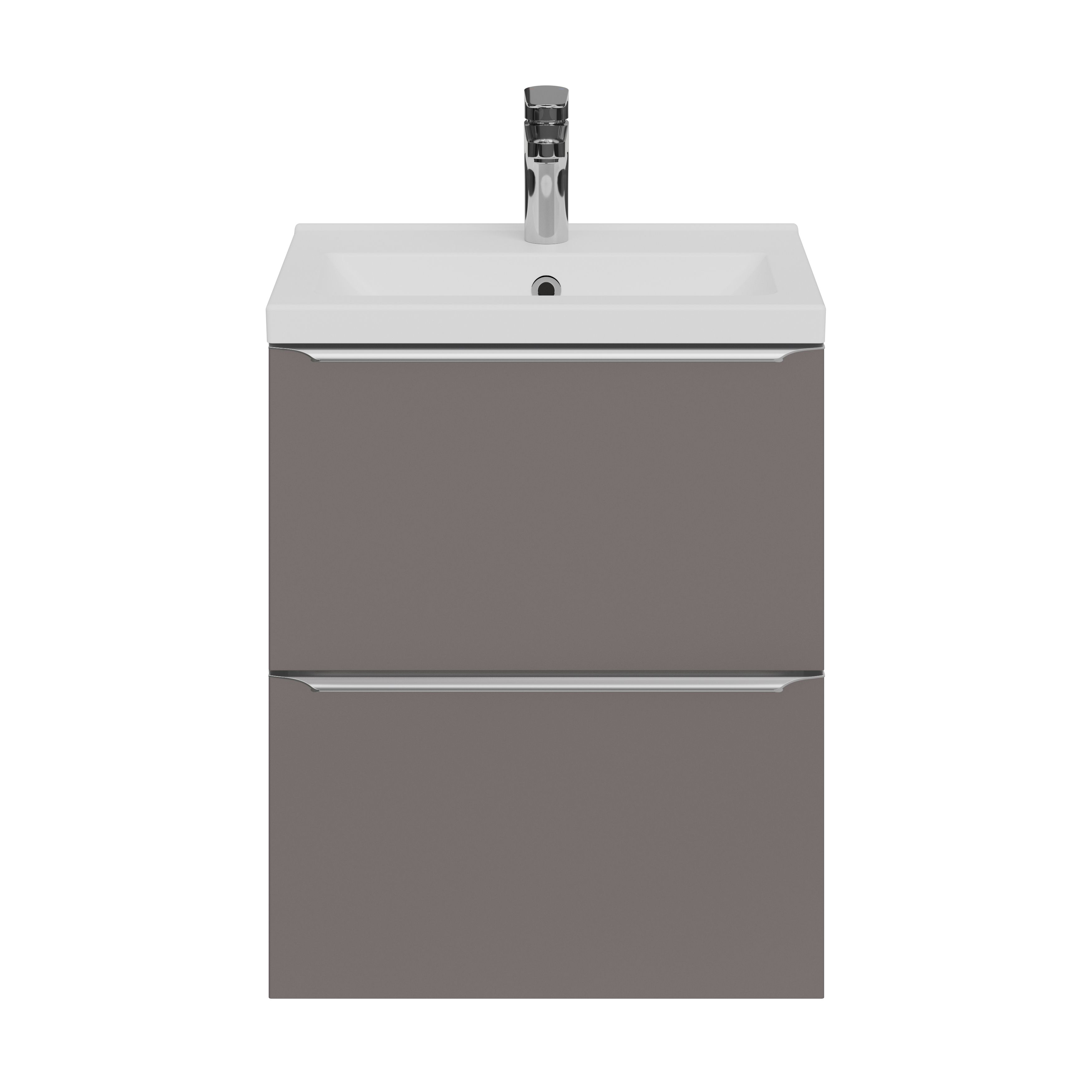 GoodHome Imandra Slimline Gloss Warm Grey Wall-mounted Bathroom Cabinet (H)60cm (W)50cm