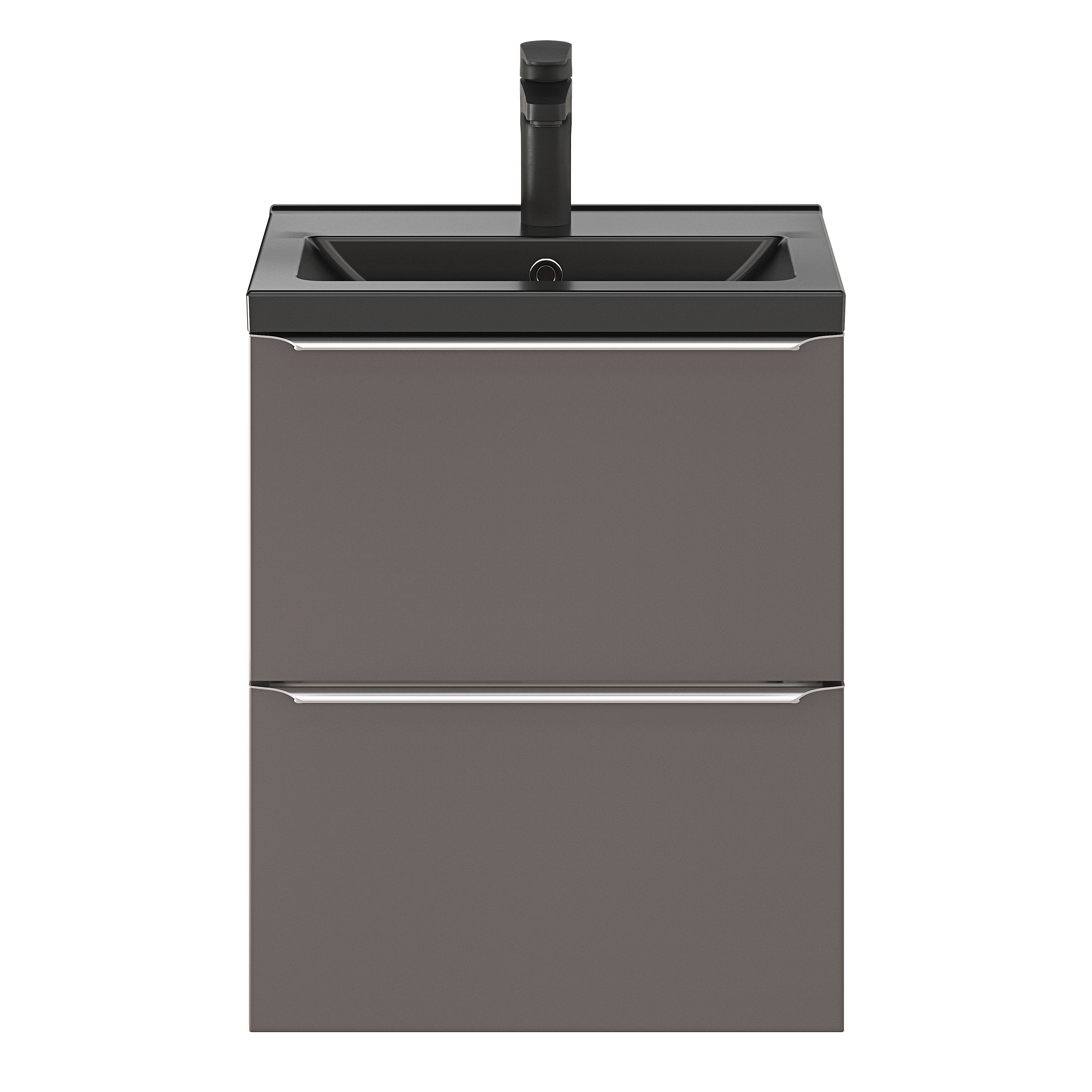 GoodHome Imandra Slimline Gloss Warm Grey Wall-mounted Bathroom Cabinet (H)60cm (W)50cm