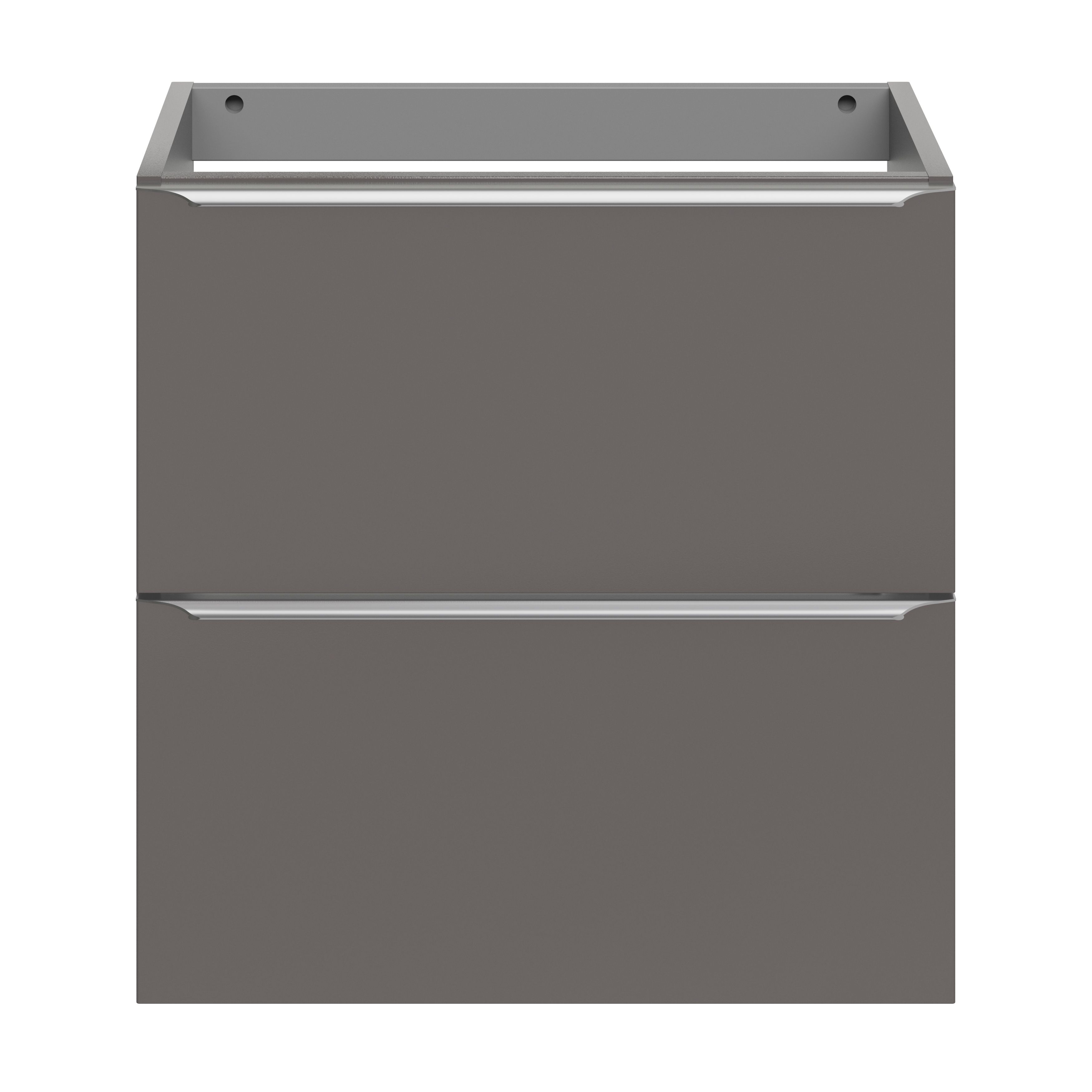 GoodHome Imandra Slimline Gloss Warm Grey Wall-mounted Bathroom Cabinet (H)60cm (W)60cm