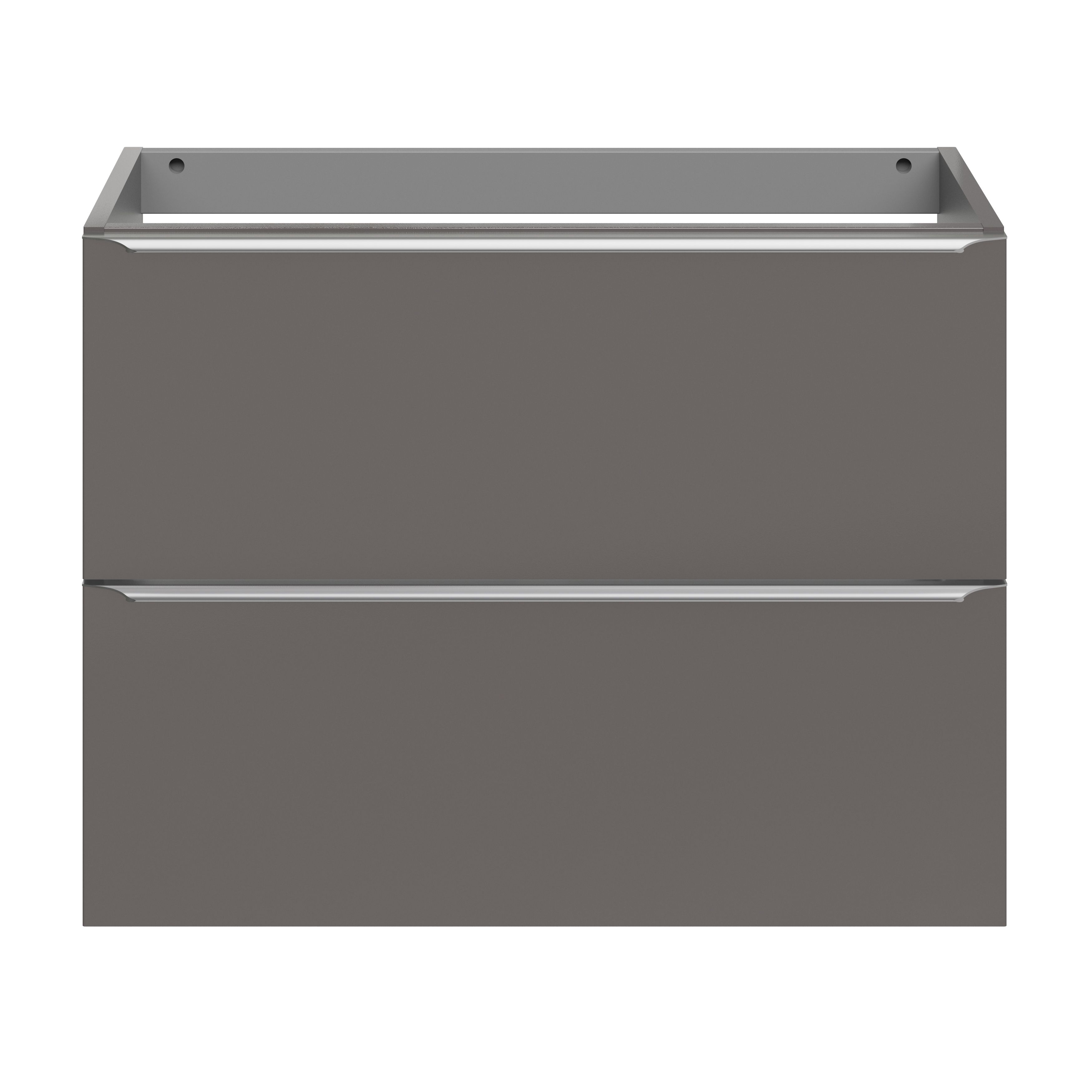 GoodHome Imandra Slimline Gloss Warm Grey Wall-mounted Bathroom Cabinet (H)60cm (W)80cm