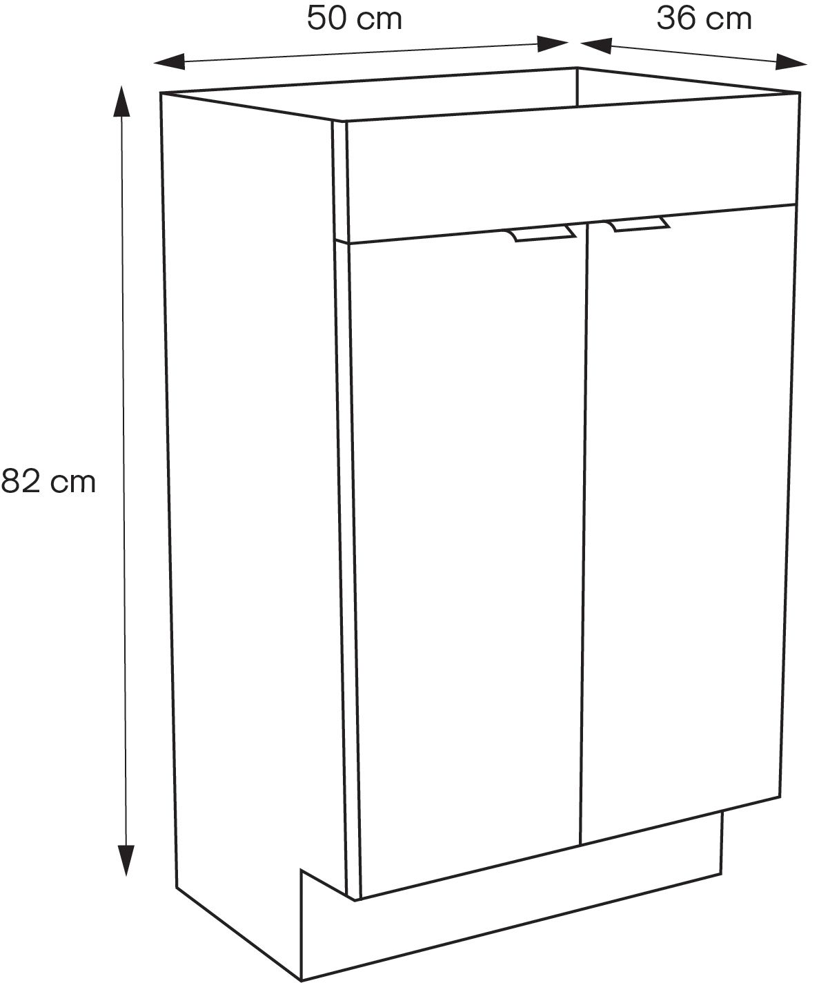 GoodHome Imandra Slimline Gloss White Double Bathroom Cabinet (H)82cm (W)50cm