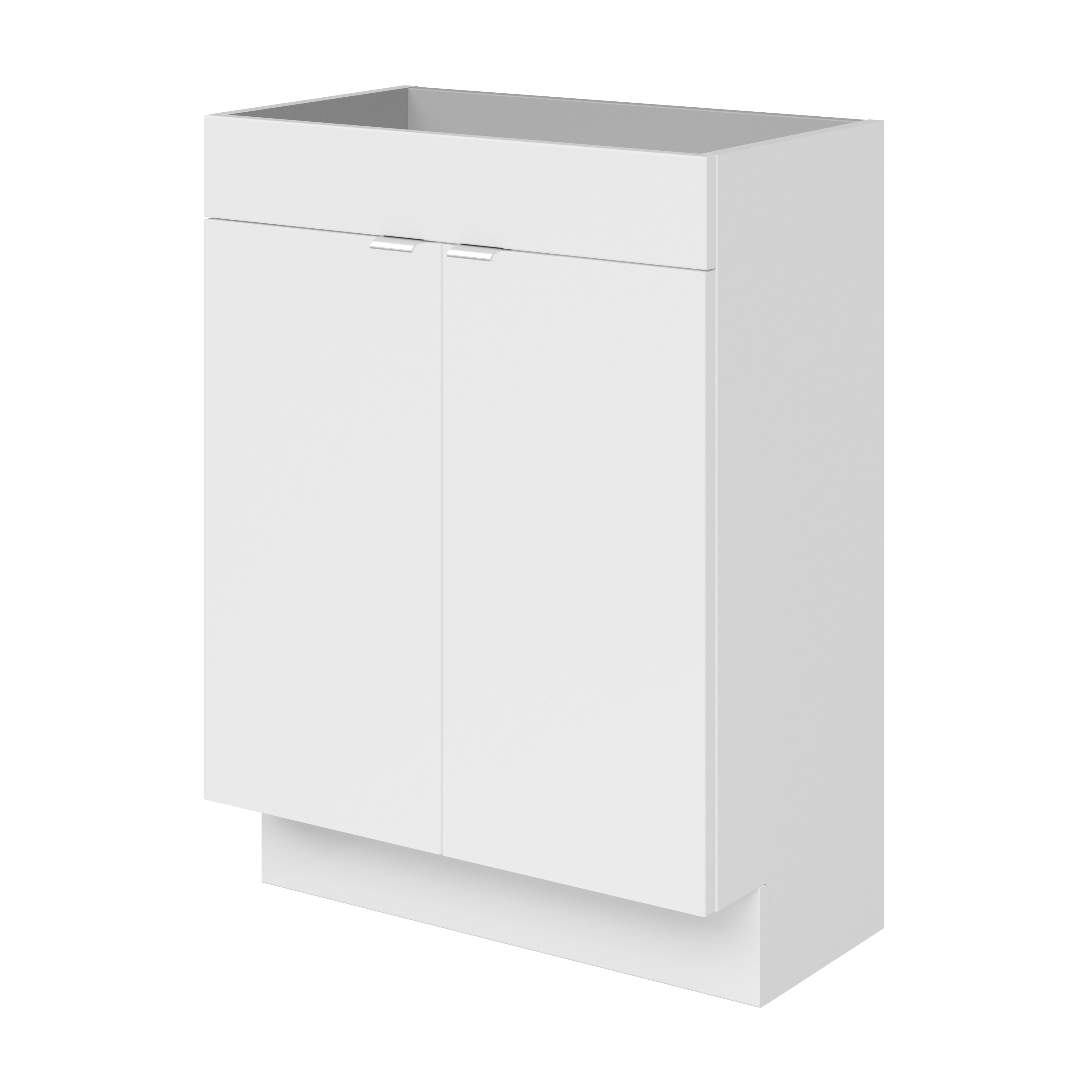 GoodHome Imandra Slimline Gloss White Double Bathroom Cabinet (H)82cm (W)60cm
