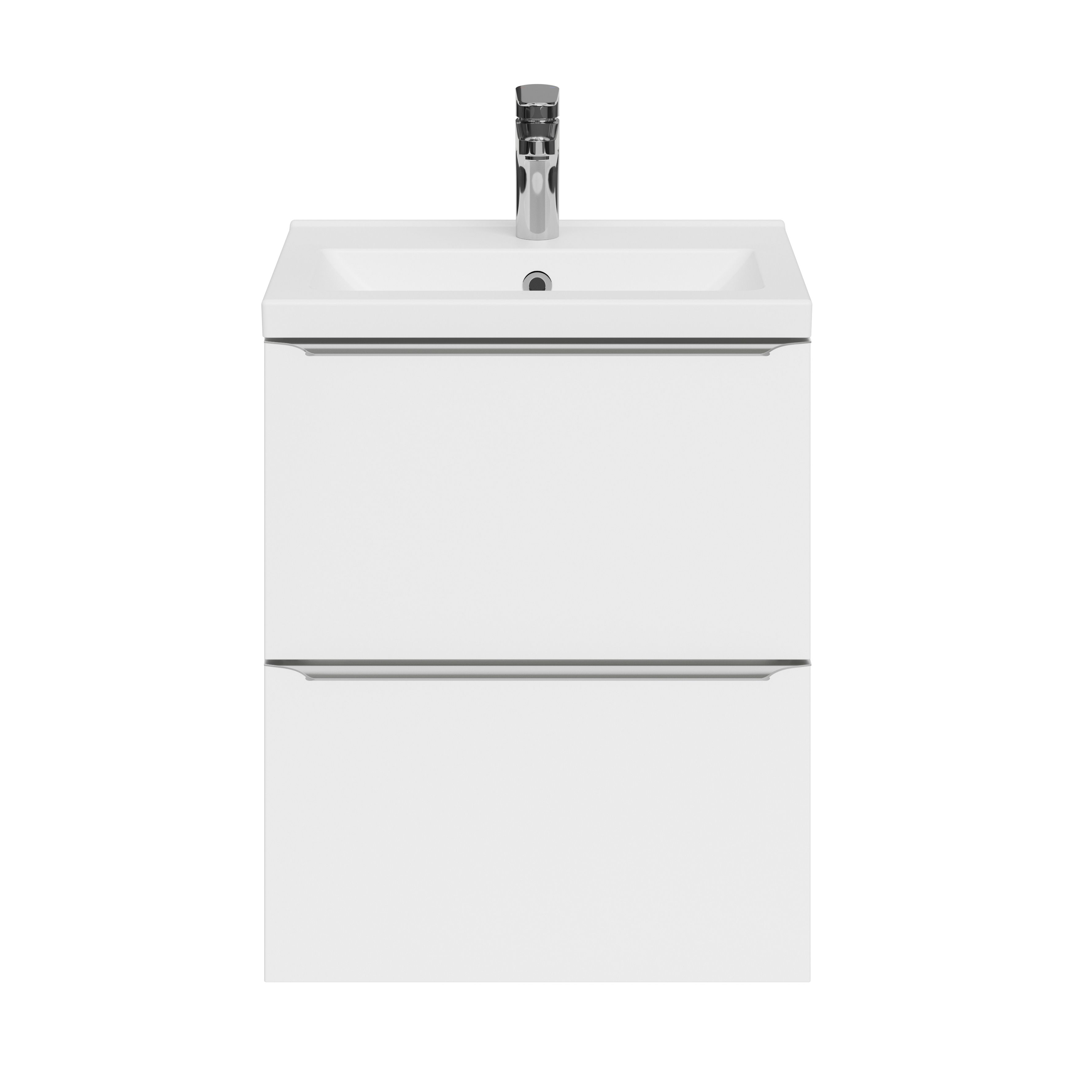 GoodHome Imandra Slimline Gloss White Wall-mounted Bathroom Cabinet (H)60cm (W)50cm