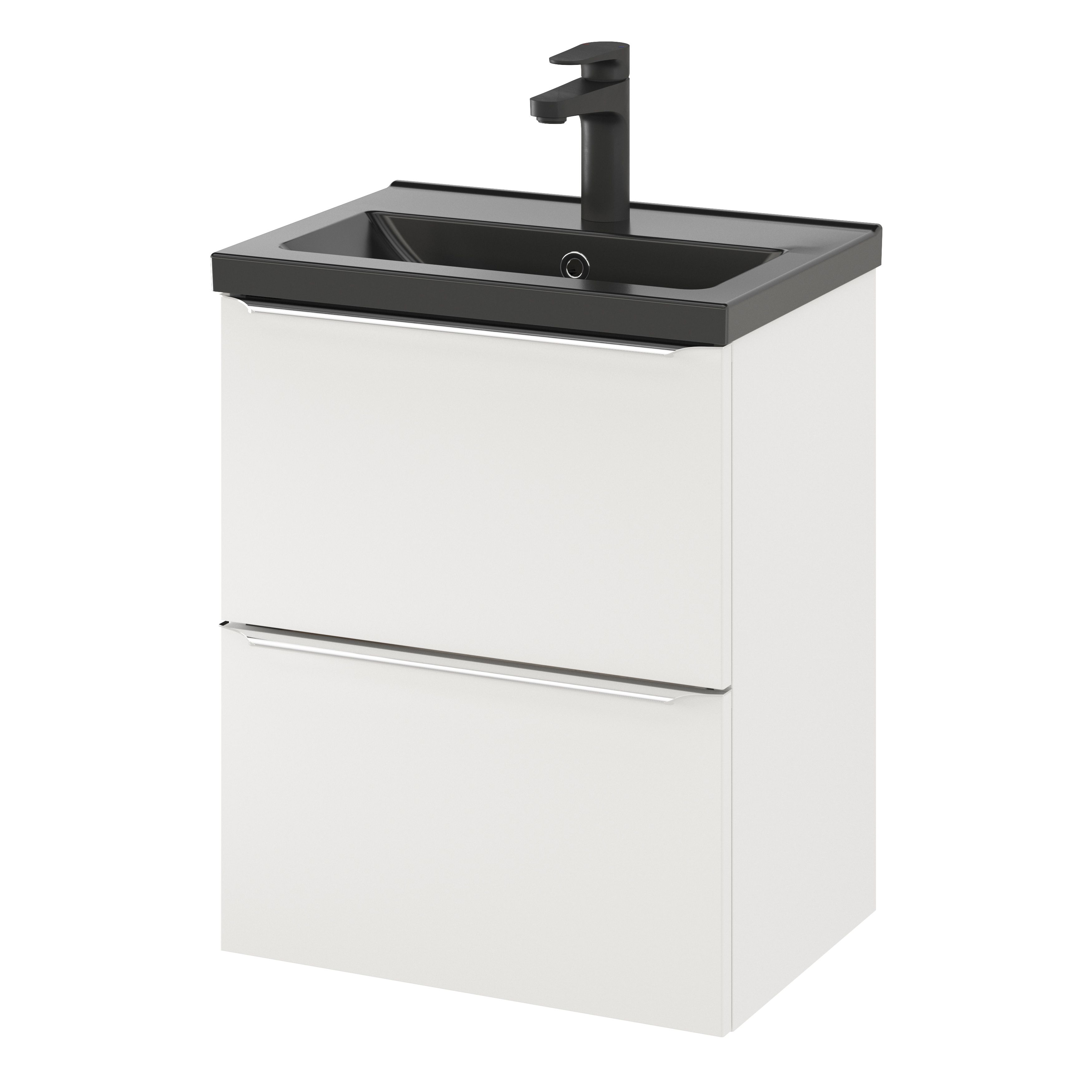 GoodHome Imandra Slimline Gloss White Wall-mounted Bathroom Cabinet (H)60cm (W)50cm