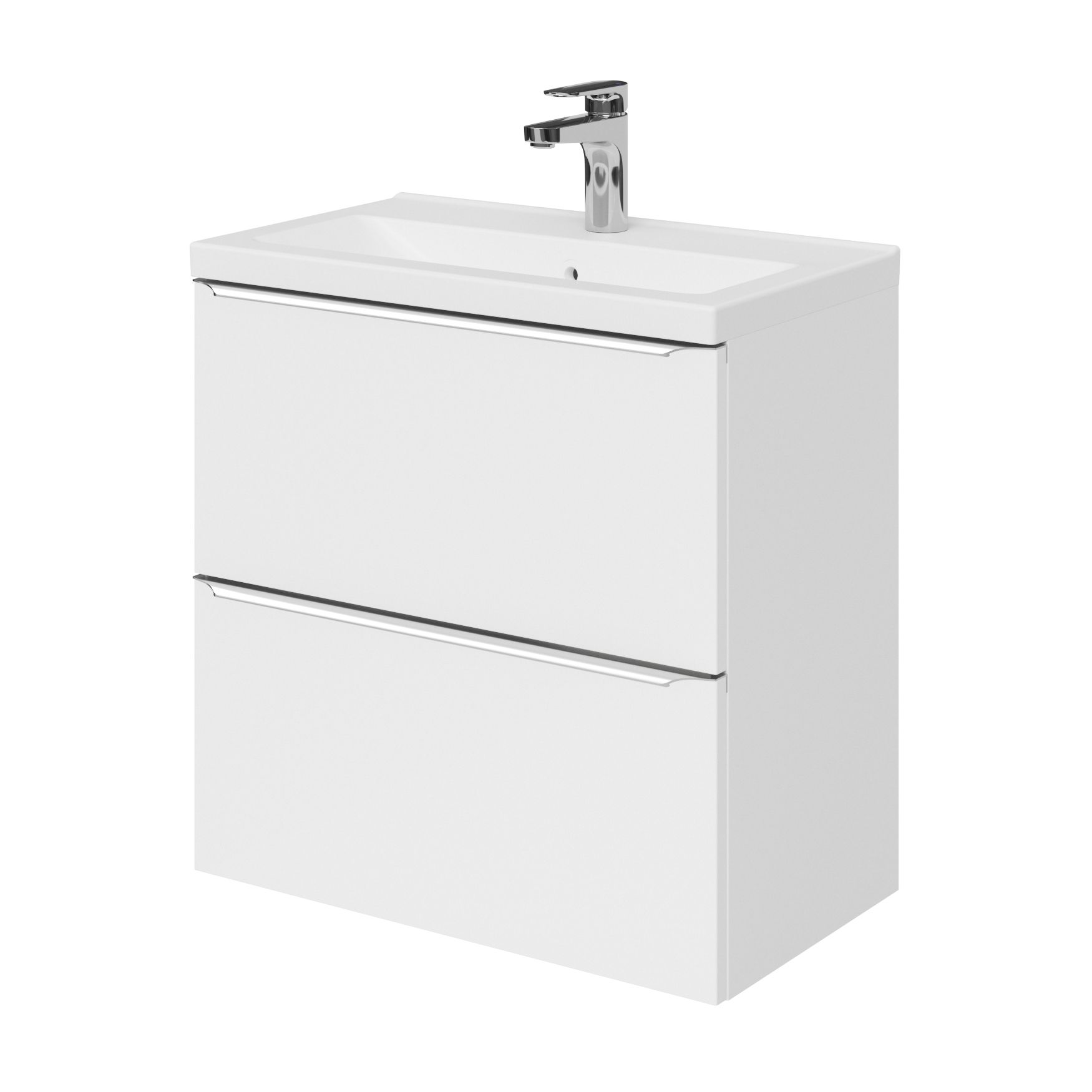 GoodHome Imandra Slimline Gloss White Wall-mounted Bathroom Cabinet (H)60cm (W)60cm
